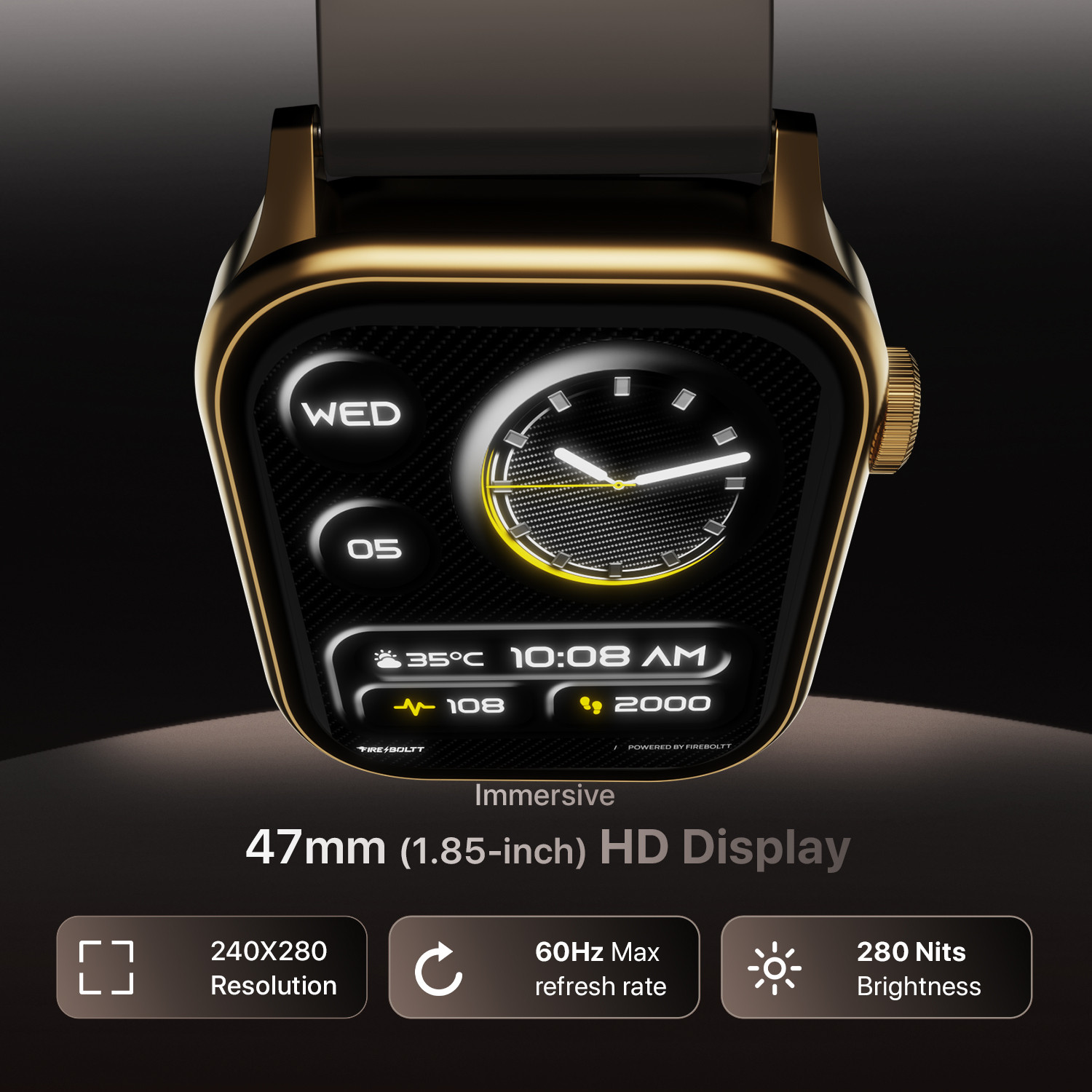 Image of Fire-Boltt Rise Bluetooth Calling 47mm (1.85) & Rotating Crown, 123 Sports Smartwatch