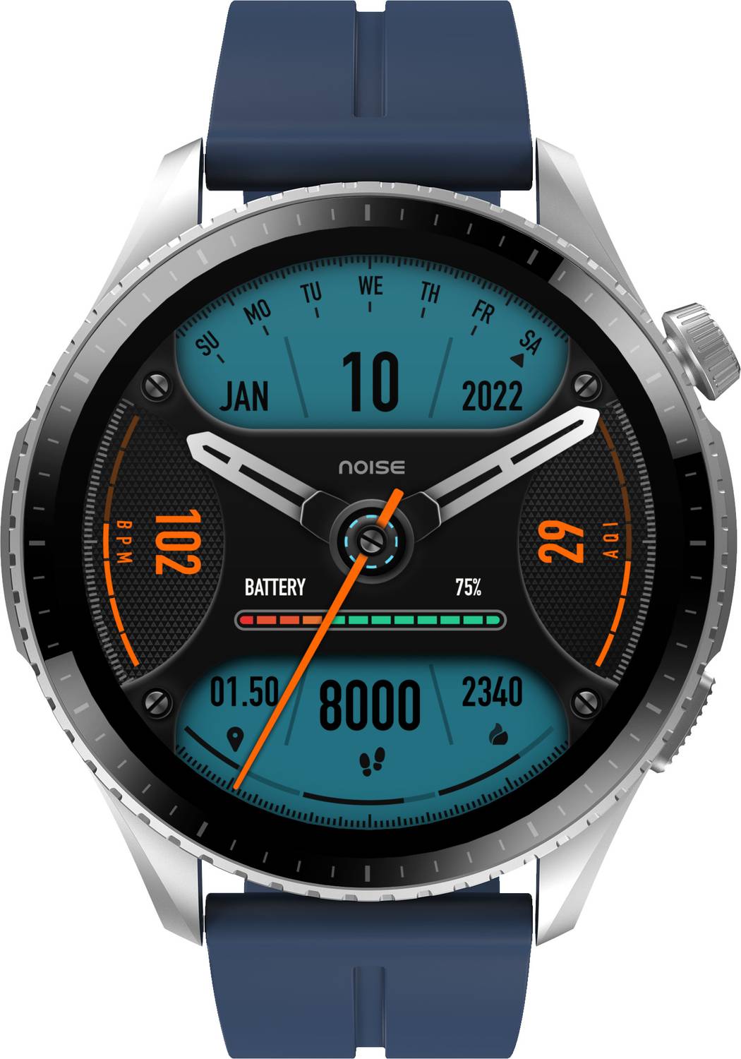 Noise Origin Smartwatch (Mosaic Blue Strap, Regular)