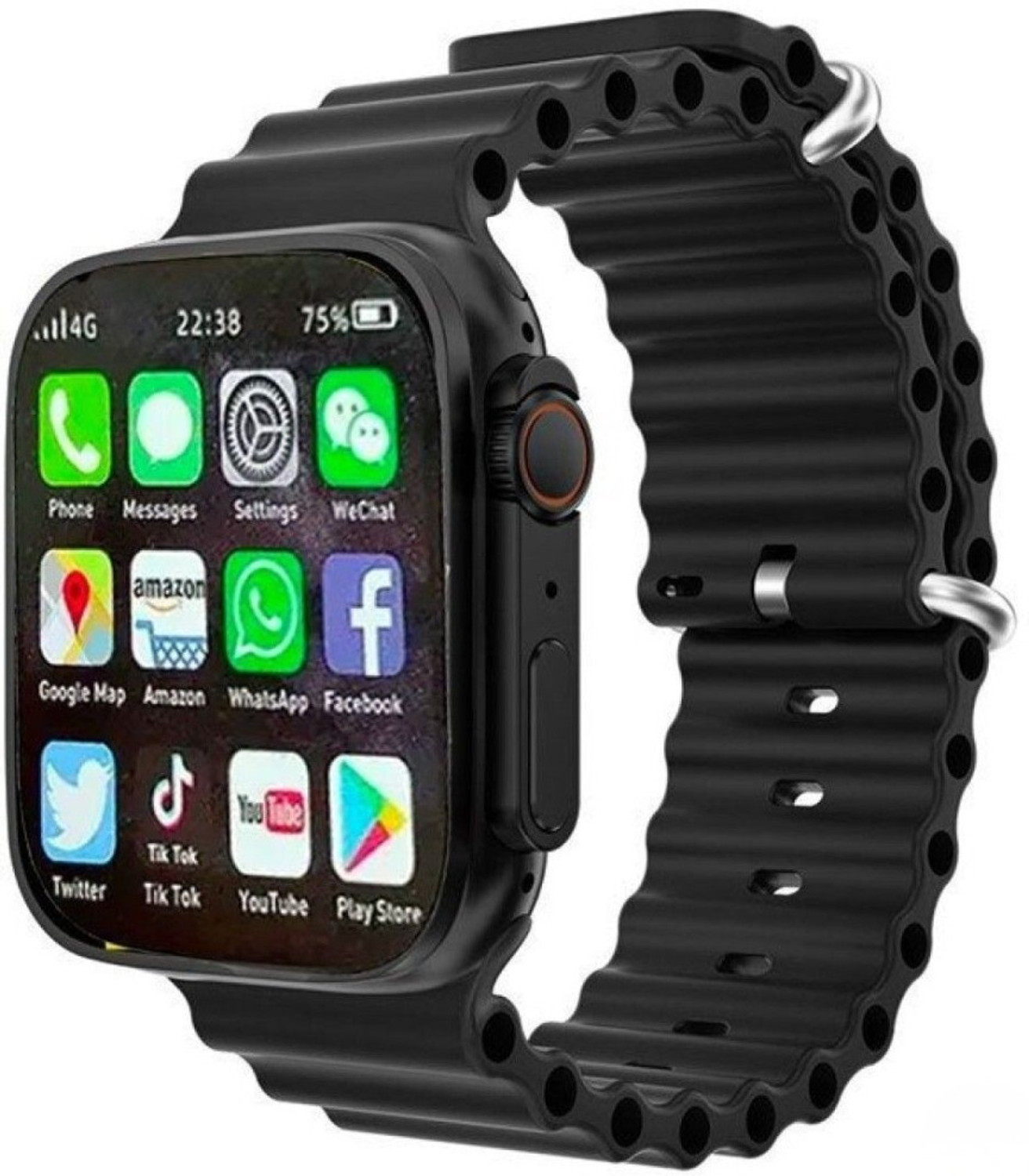 Image of CIHROX Android Smart Watch Men 4G Network BT Call GPS X8 Ultra S2 Smartwatch Smartwatch (Black Strap, Free)