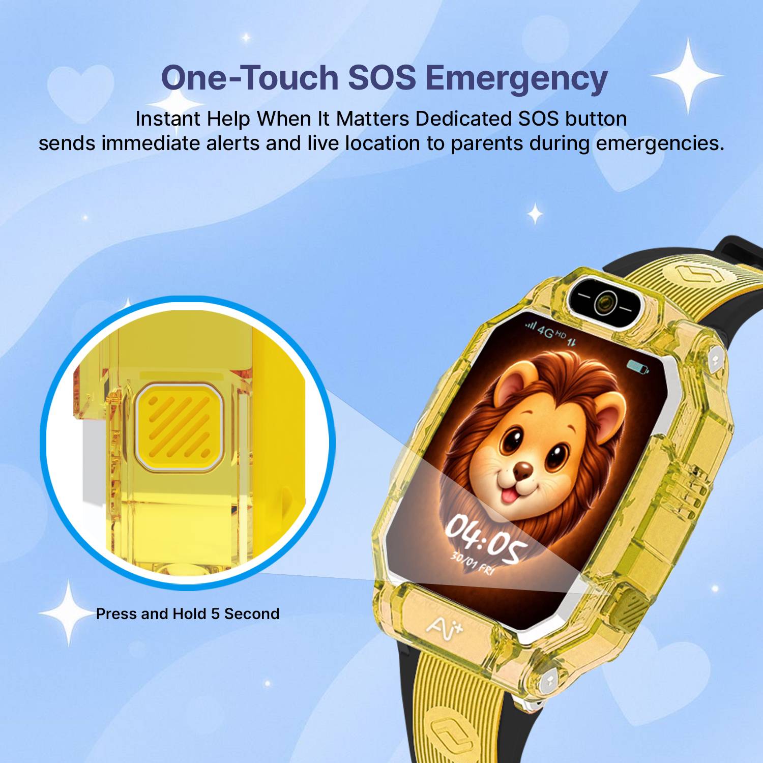 Ai+ NovaWatch Kids 4G Live GPS Video Call SOS Geo-Fencing Smartwatch - Image 4