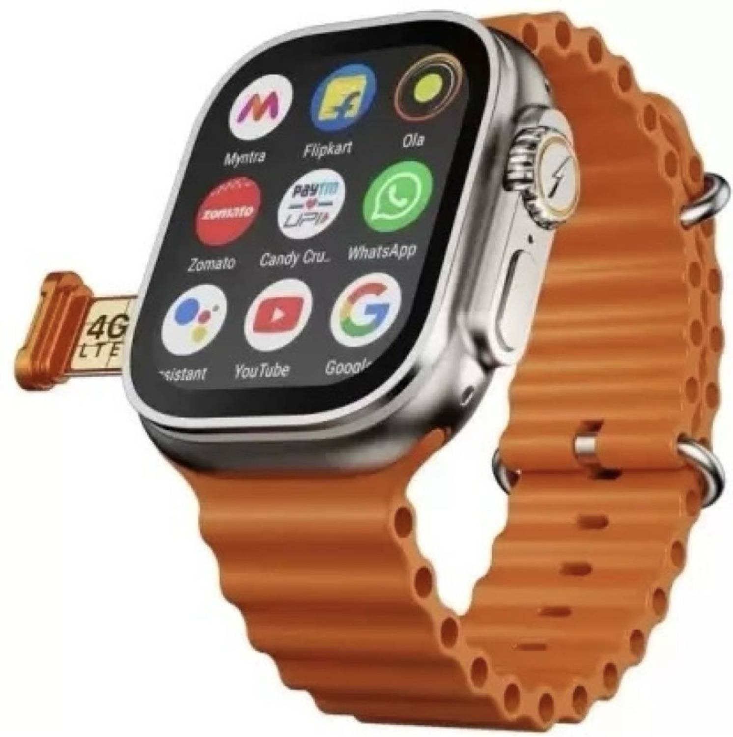 Onikuma T800 with no sim card Smartwatch (orange Strap, 44)