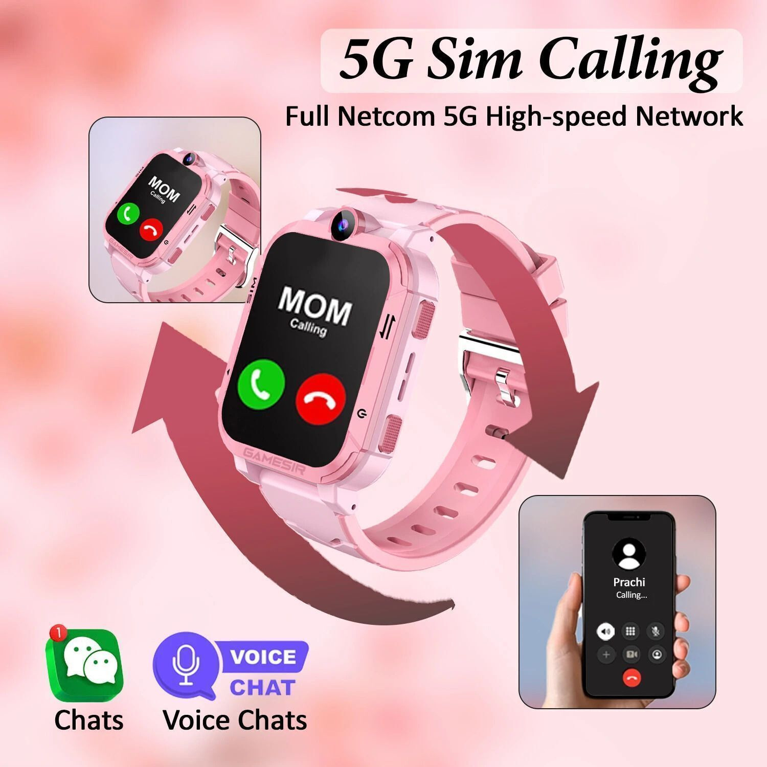 Image of Melbon 5G Kids Smartwatch with SIM, GPS,Video Call, VoiceChat, Camera, SOS Smartwatch