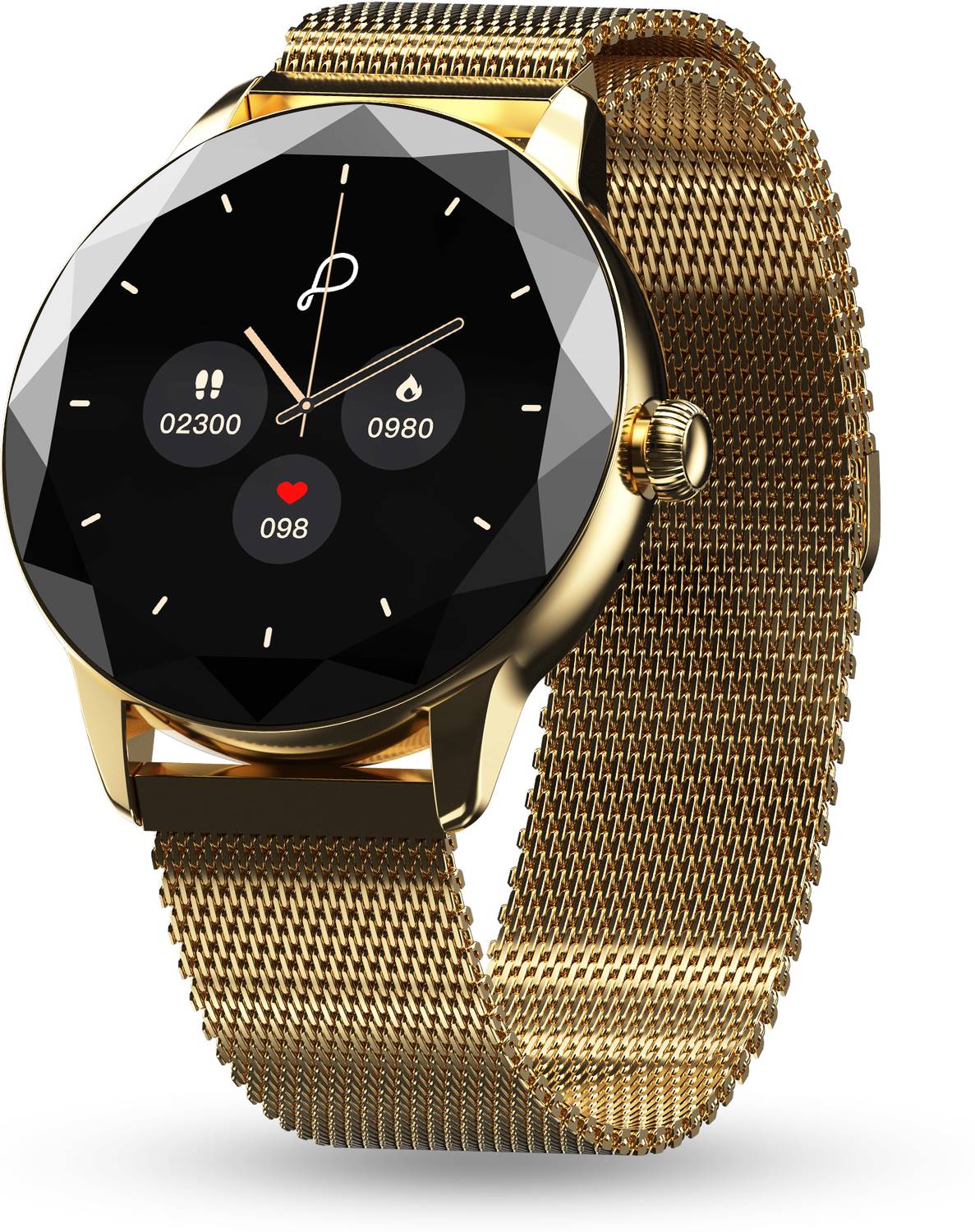 Pebble Vienna Women 1.27"Ultra HD Display,Diamond Cut Design, BT