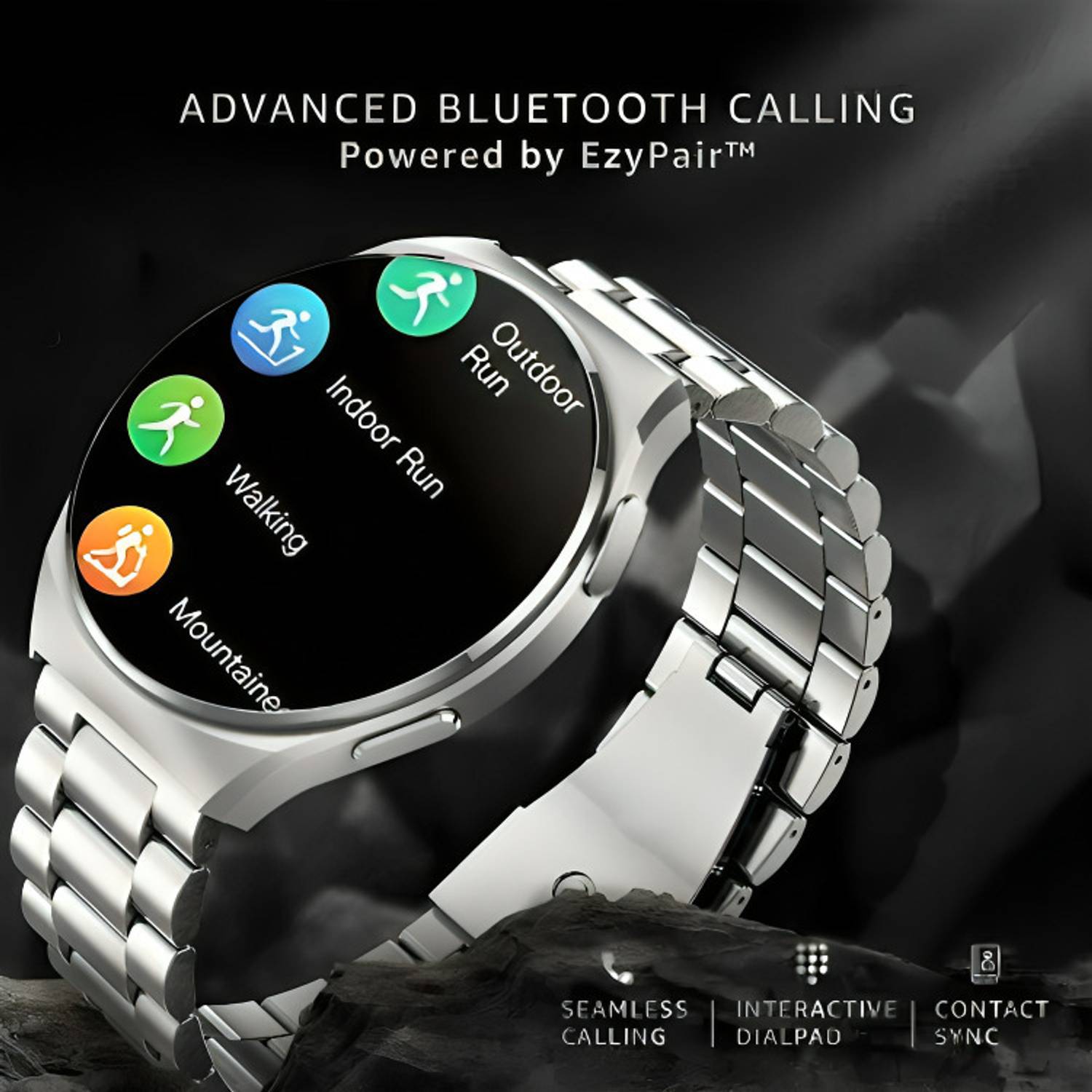 Melbon Steel Strap Heart Rate Monitoring Smartwatch - Image 4
