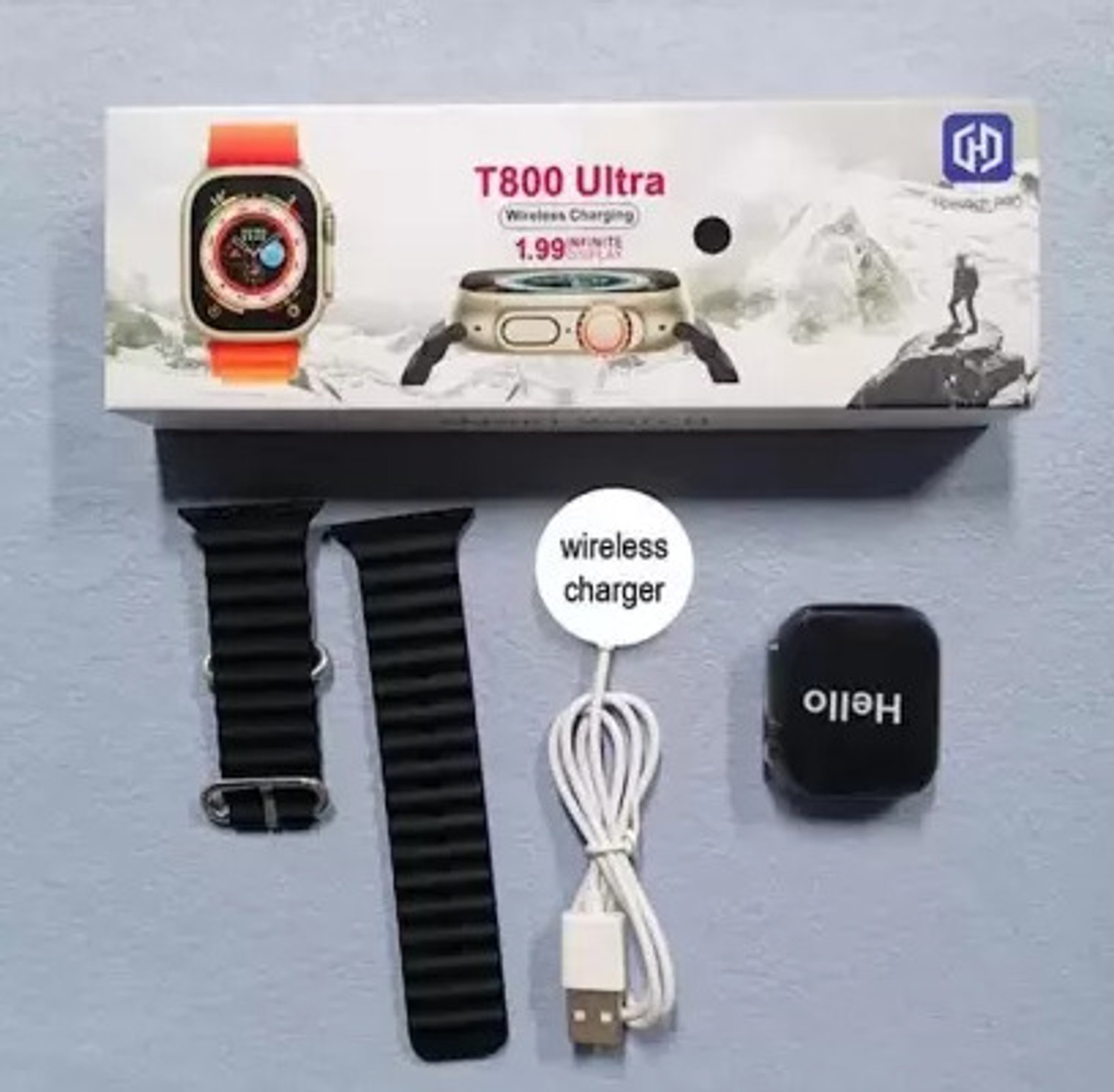 Image of Vinayak T800 Ultra Pro Edition smart watch with WiFi GPS SIM card 4G T35 Smartwatch (Black Strap, Free Size)