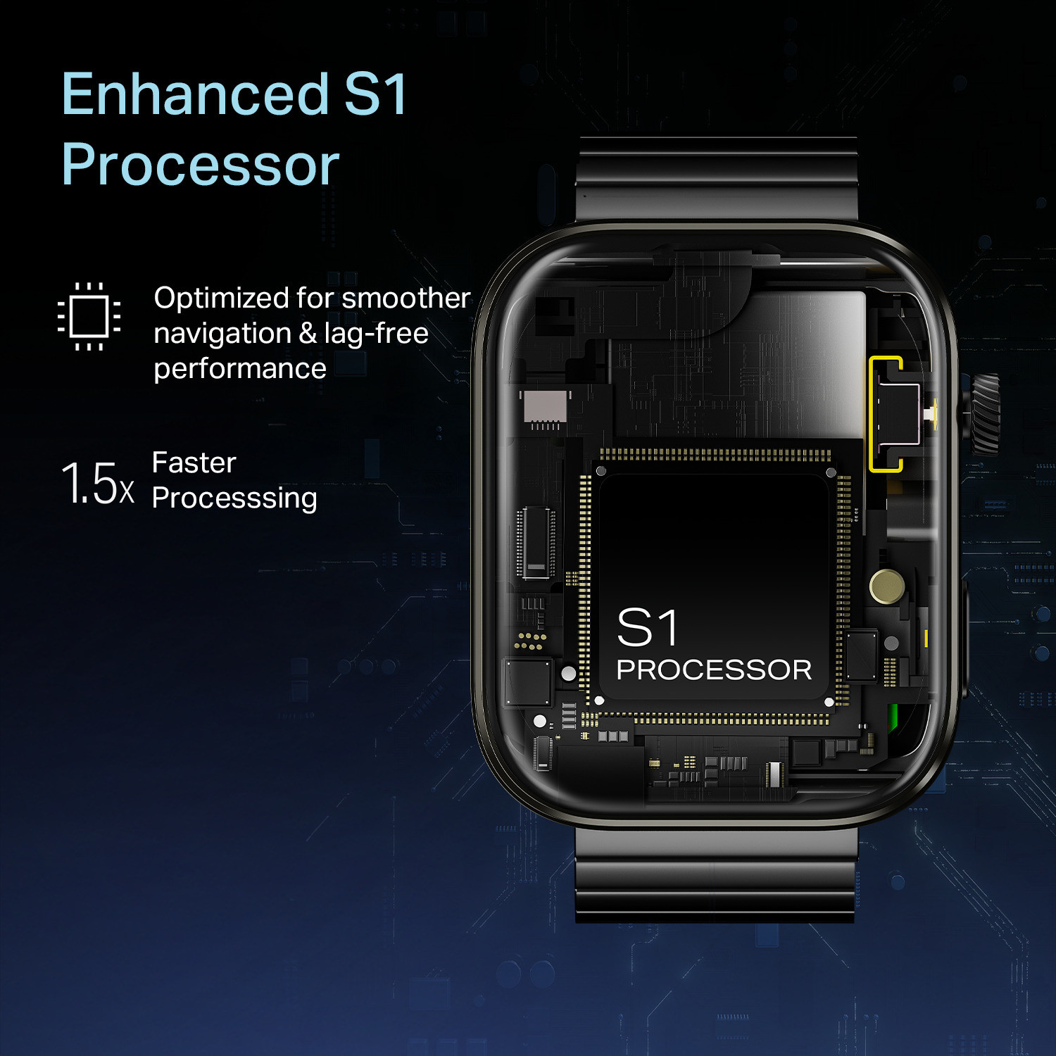 Image of boAt Chrome Endeavour, Premium Metal Body, AI Coach, 1.96 inch (4.97cm) AMOLED Display Smartwatch