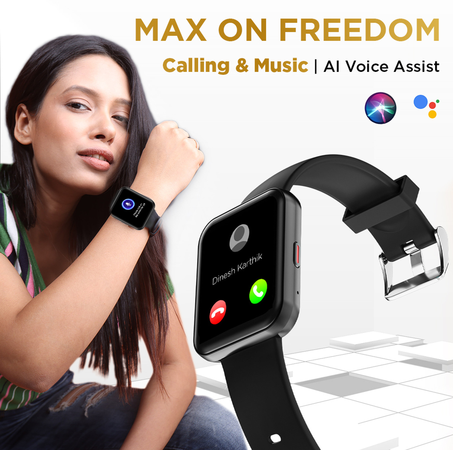 Image of Gizmore Blaze Max 1.85 inch BT Calling Edge to Edge Display, Voice Assistance, Bluetooth Smartwatch