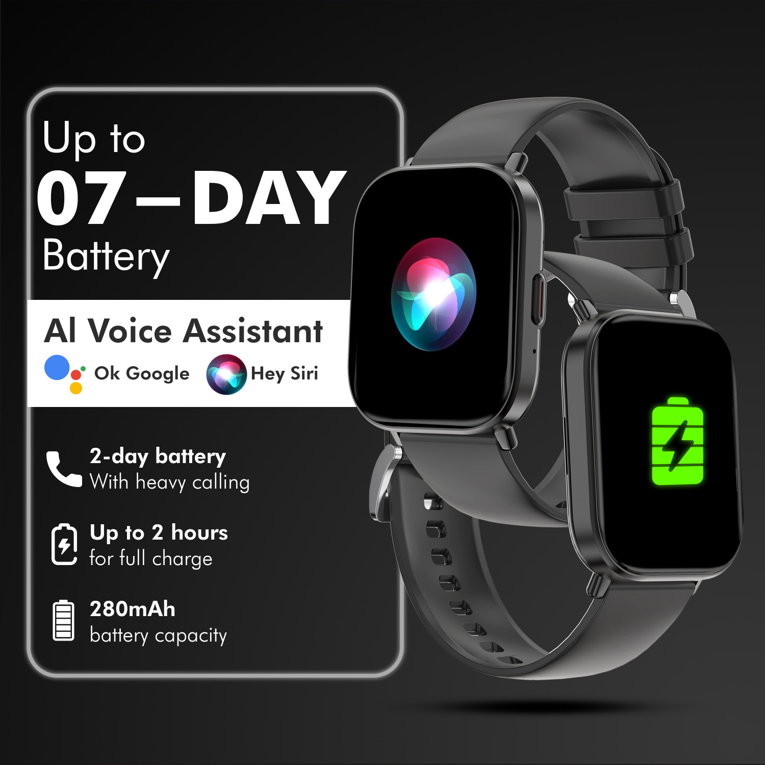 Image of Nervfit Fuel Pro S2 2.02 inch TrueColor+ LED, BT Calls, Fitness Tracker, Premium Smartwatch