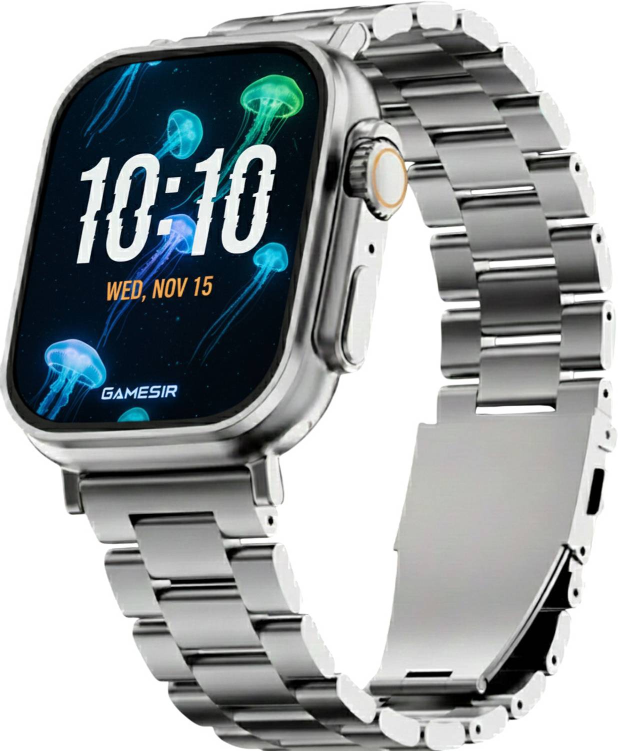GameSir Silver T800 Ultra Smartwatch Stainless Steel, BT Calling,