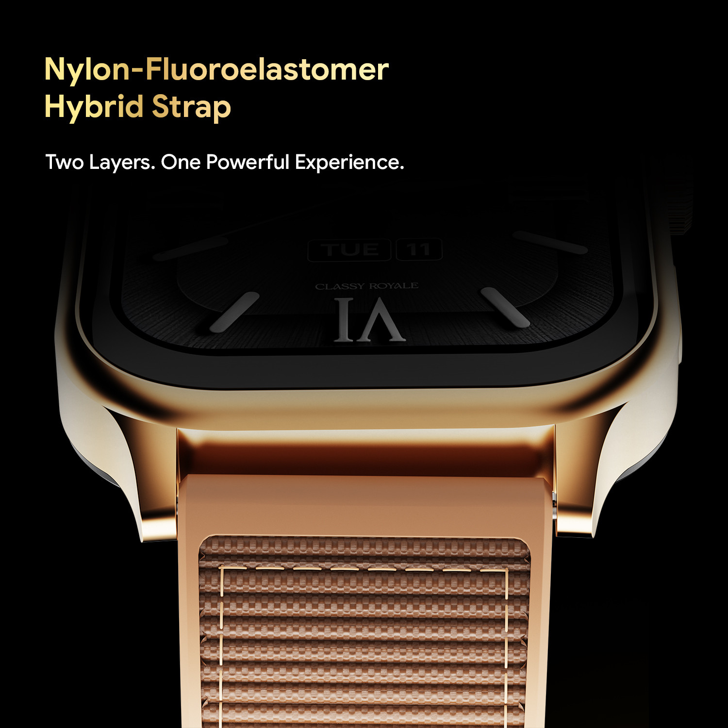 Image of Fire-Boltt Rise Force 1.85 BT Calling, Nylon Fluoroelastomer Hybrid Strap Rotating Crown Smartwatch