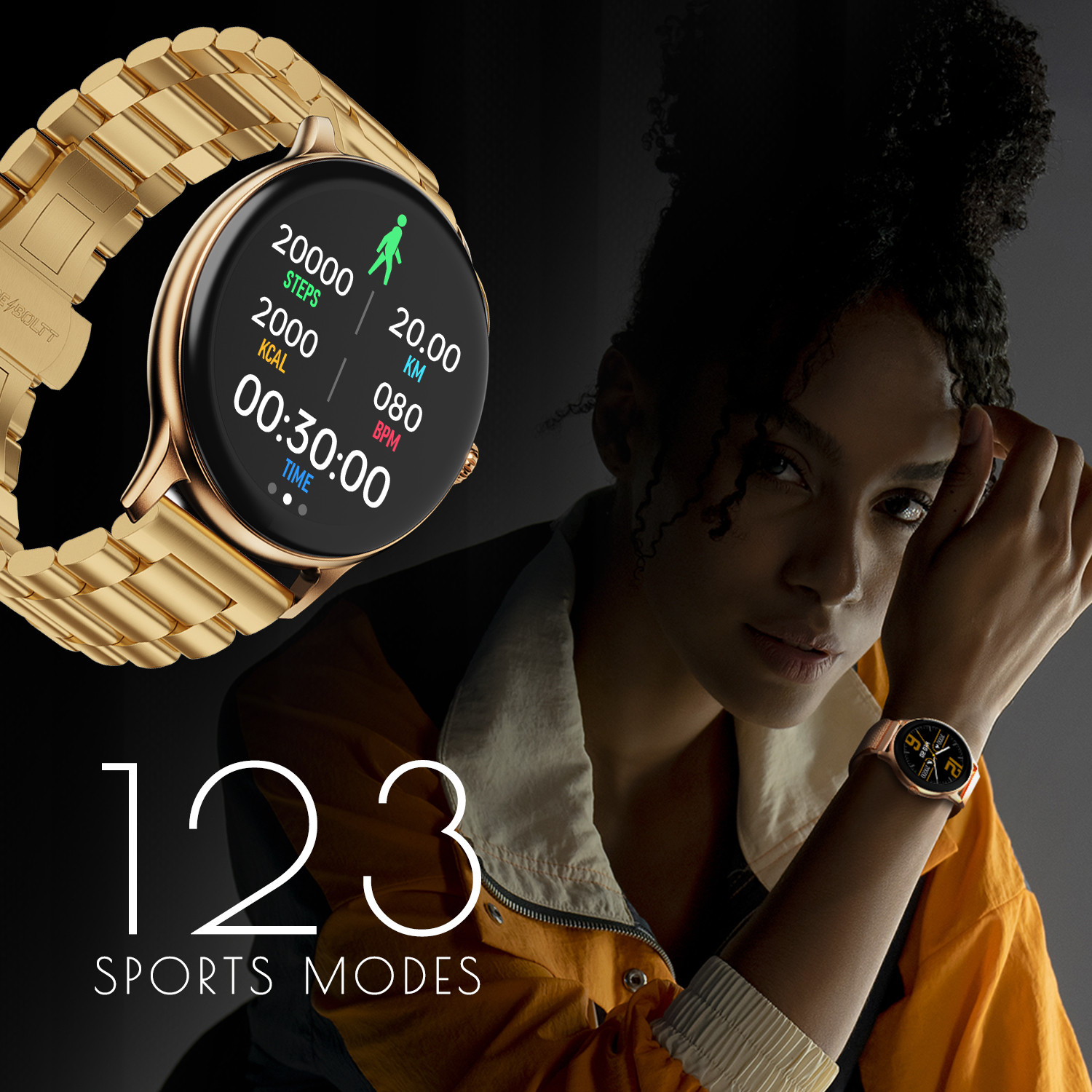 Image of Fire-Boltt Ninja Talk 35.3mm (1.39) Round Bluetooth Calling Metal Body,120 Sports Modes Smartwatch