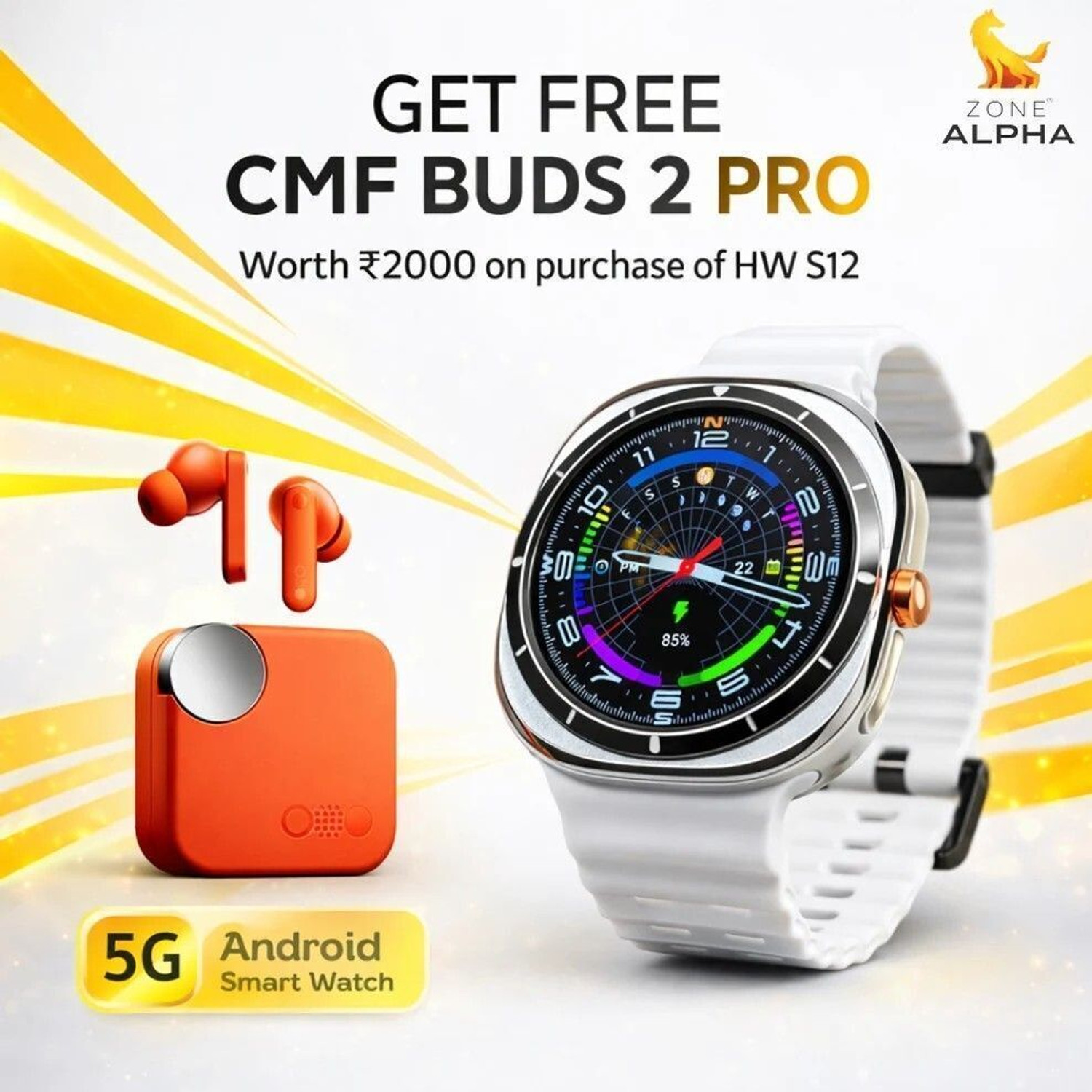 Image of ZoneAlpha Hw S12 Android Smartwatch 8+128 Smartwatch
