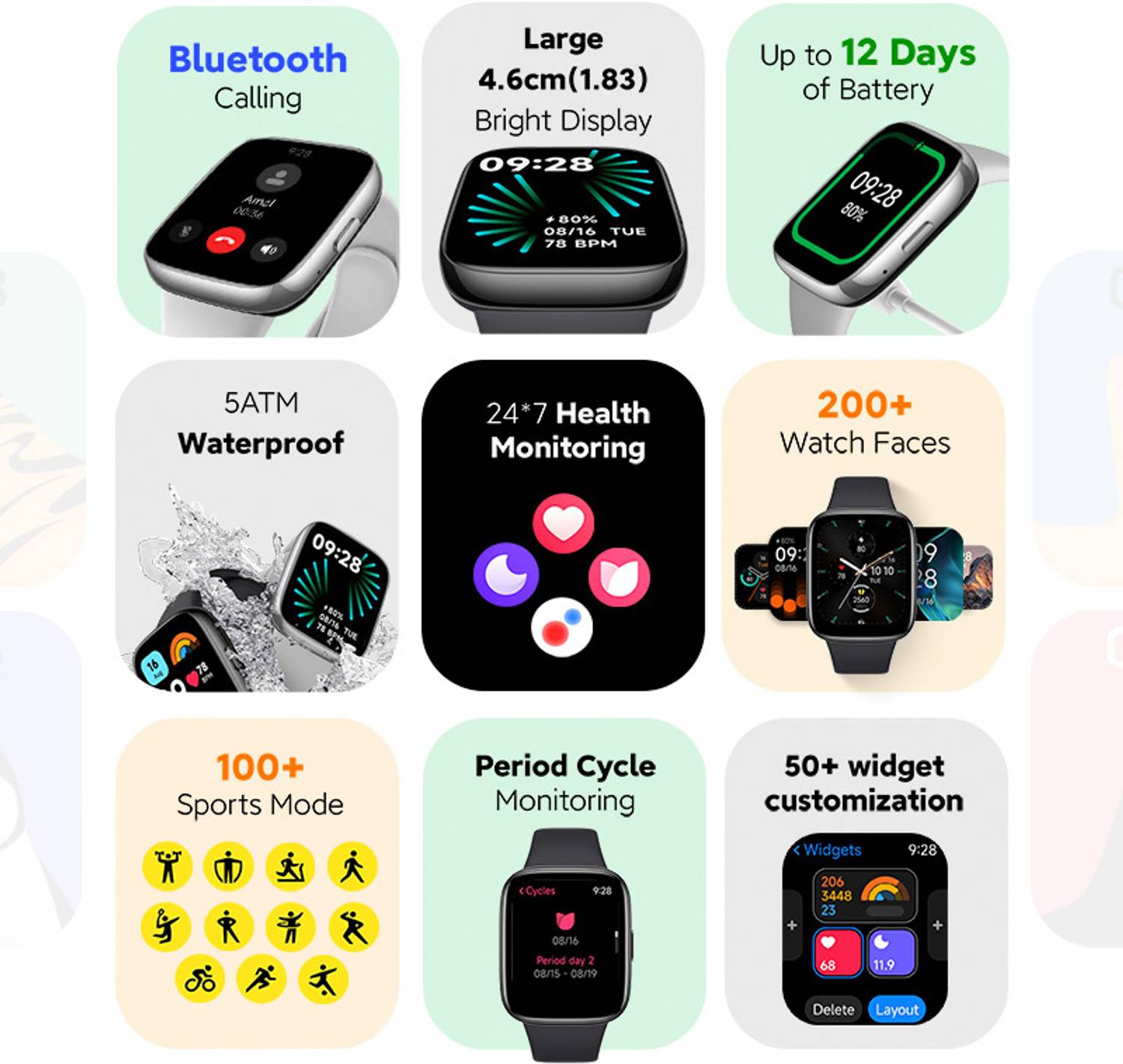 Redmi Watch 3 Active 1.83" Bluetooth Calling Smartwatch - Image 2