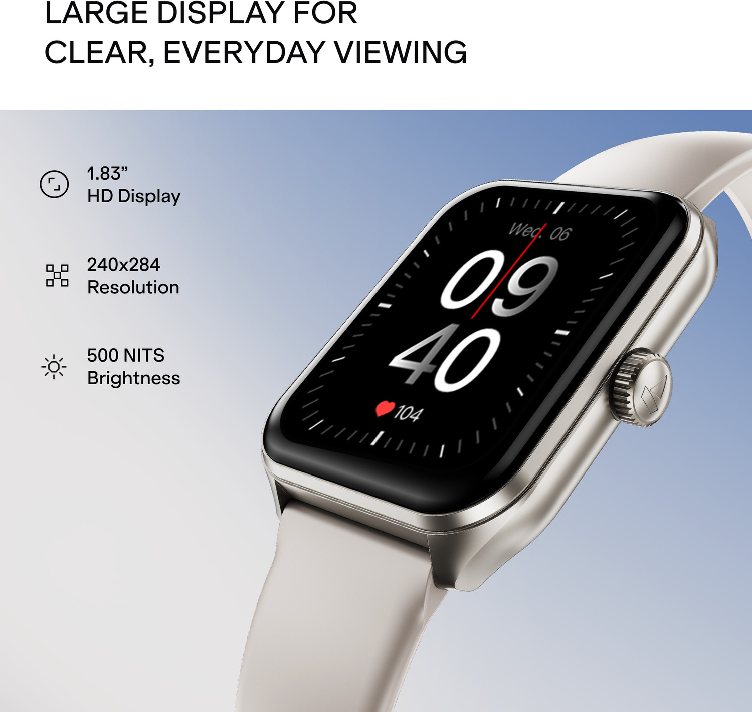 Image of boAt Wave Fury Pro w / 1.83'' HD Display, Metal Body, BT Calling & Functional Crown Smartwatch