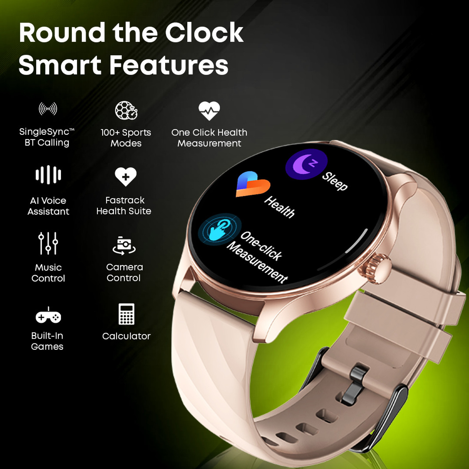 Image of Fastrack Revoltt XR1-1.38|BT Calling|Fast Charge|100+ Sports Mode|IP68|Calculator|Fashion Smartwatch