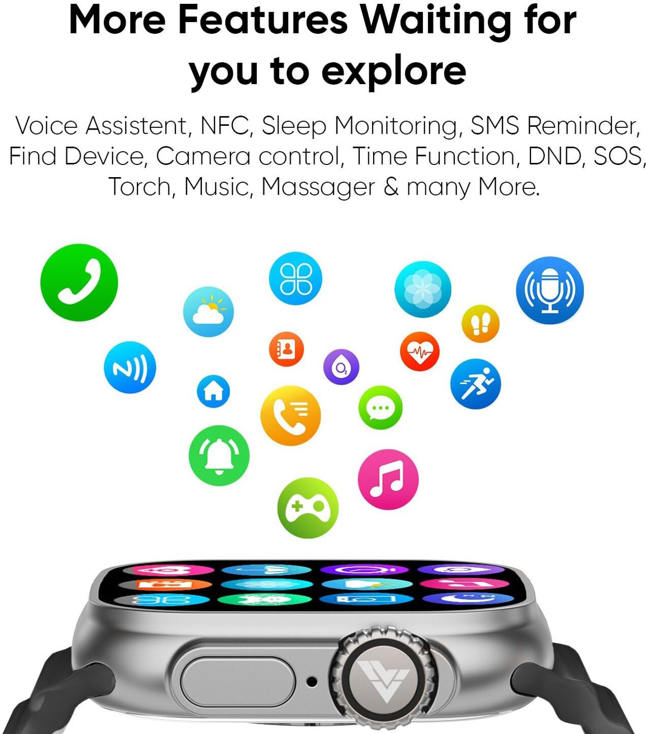Image of Vaku Luxos Advanced Bluetooth Calling Watch with 1.99 inch HD Display, ECG & Fitness Tracker Smartwatch