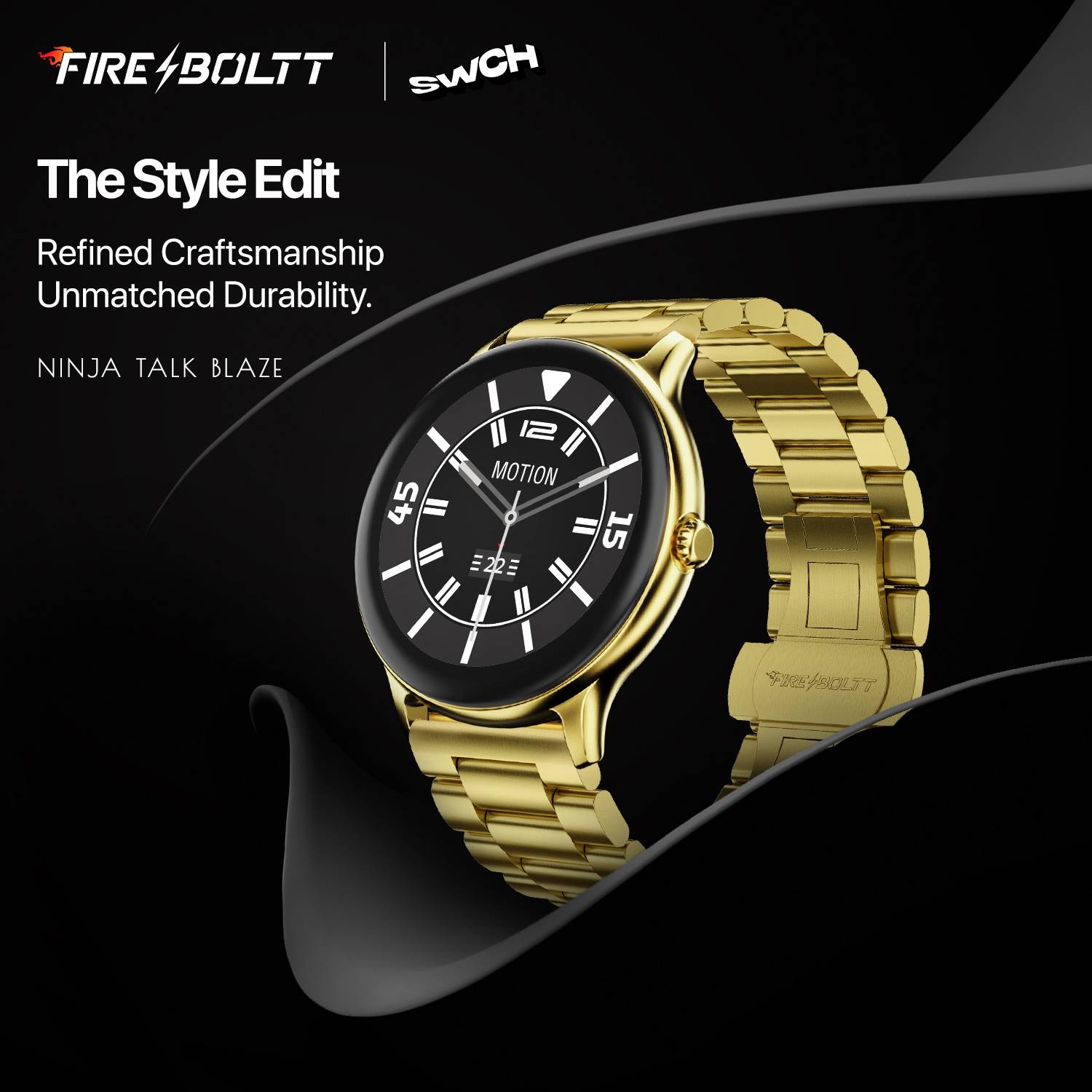 Fire-Boltt Ninja Talk 35.3mm Round Bluetooth Calling Smartwatch - Image 2