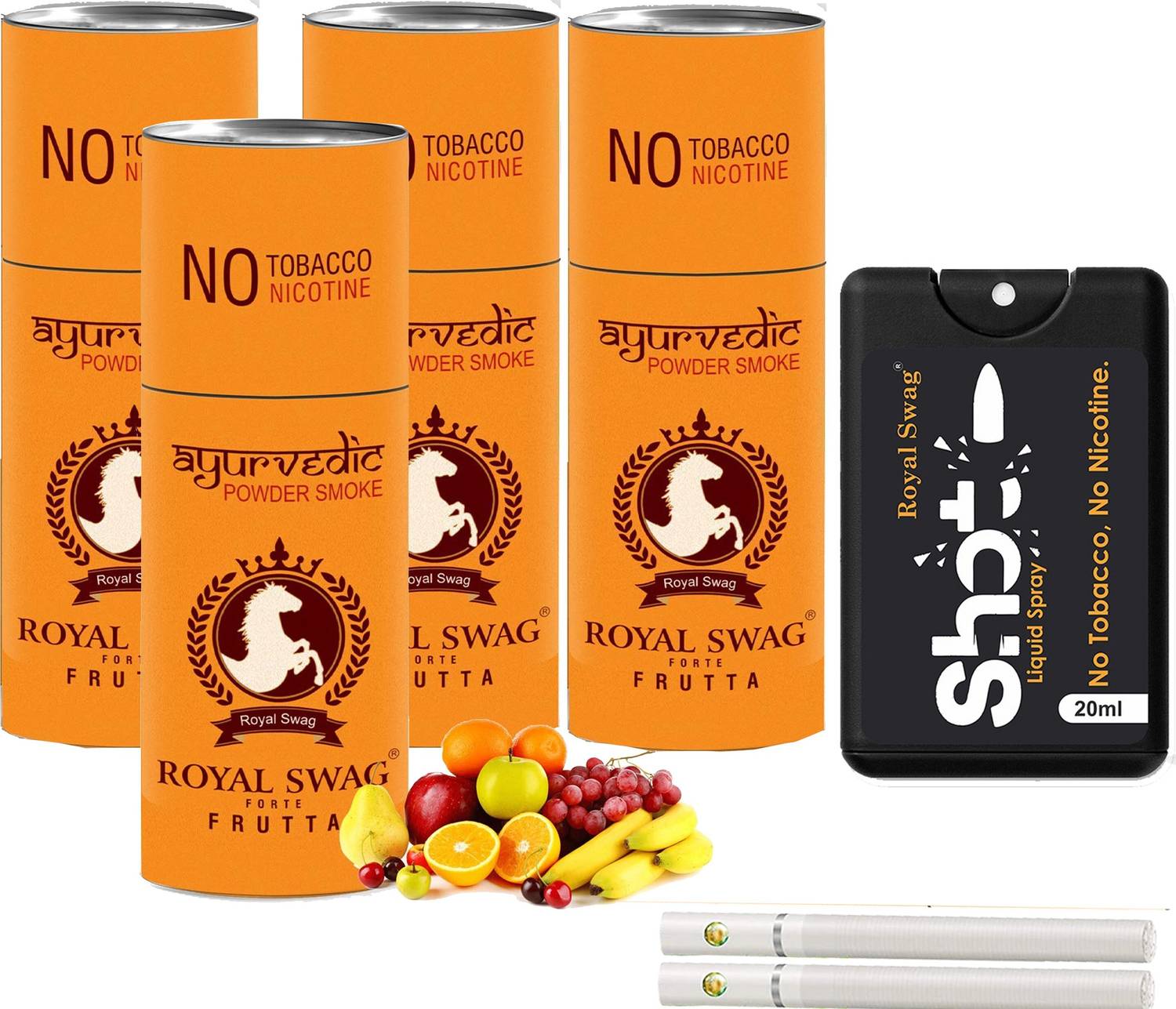 ayurvedic cigarette in india ROYAL SWAG Ayurvedic & Herbal Cigarette, Frutta Flavour Smoke Tobacco Free  Cigarettes with Shot Helps in Quit Smoking - (20 Sticks, Shot -1) Smoking  Cessations Price in India