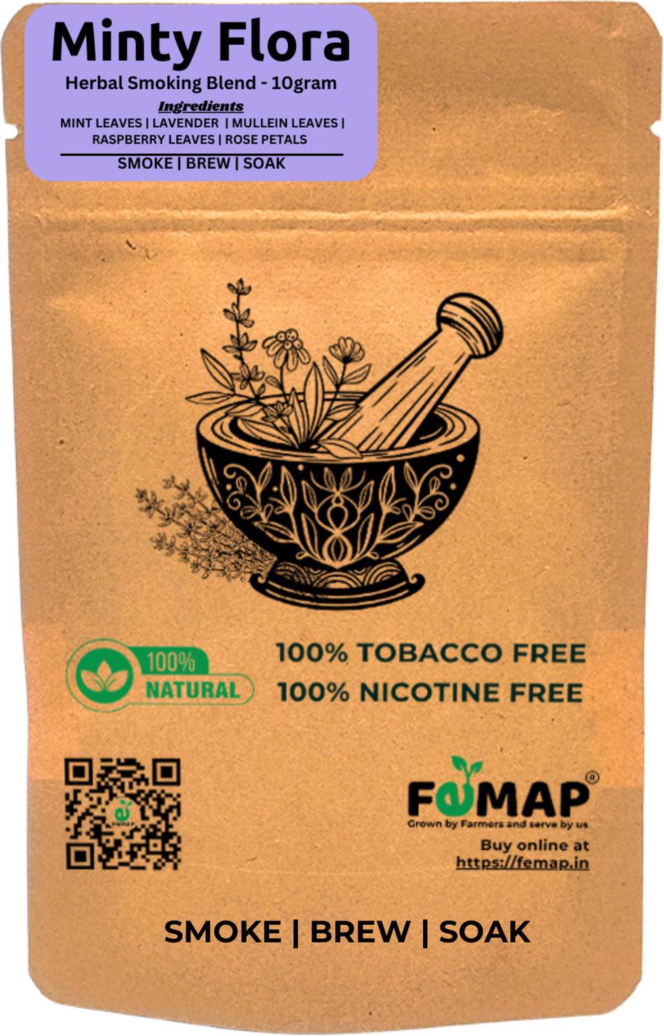 tobacco free smoking blend FEMAP Herbal Smoking Blend-100% Natural Tobacco, Nicotine Free with Natural  Herbs Smoking Cessations Price in India