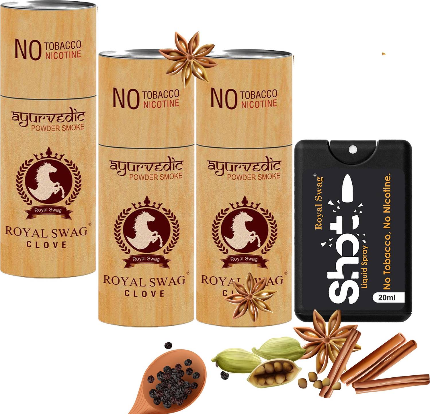 nicotine free clove cigarettes JOYHERBS & Regular Natural Herbal - Blend of Herbs - Tobacco and 1 Pack ROYAL SWAG Ayurvedic & Herbal