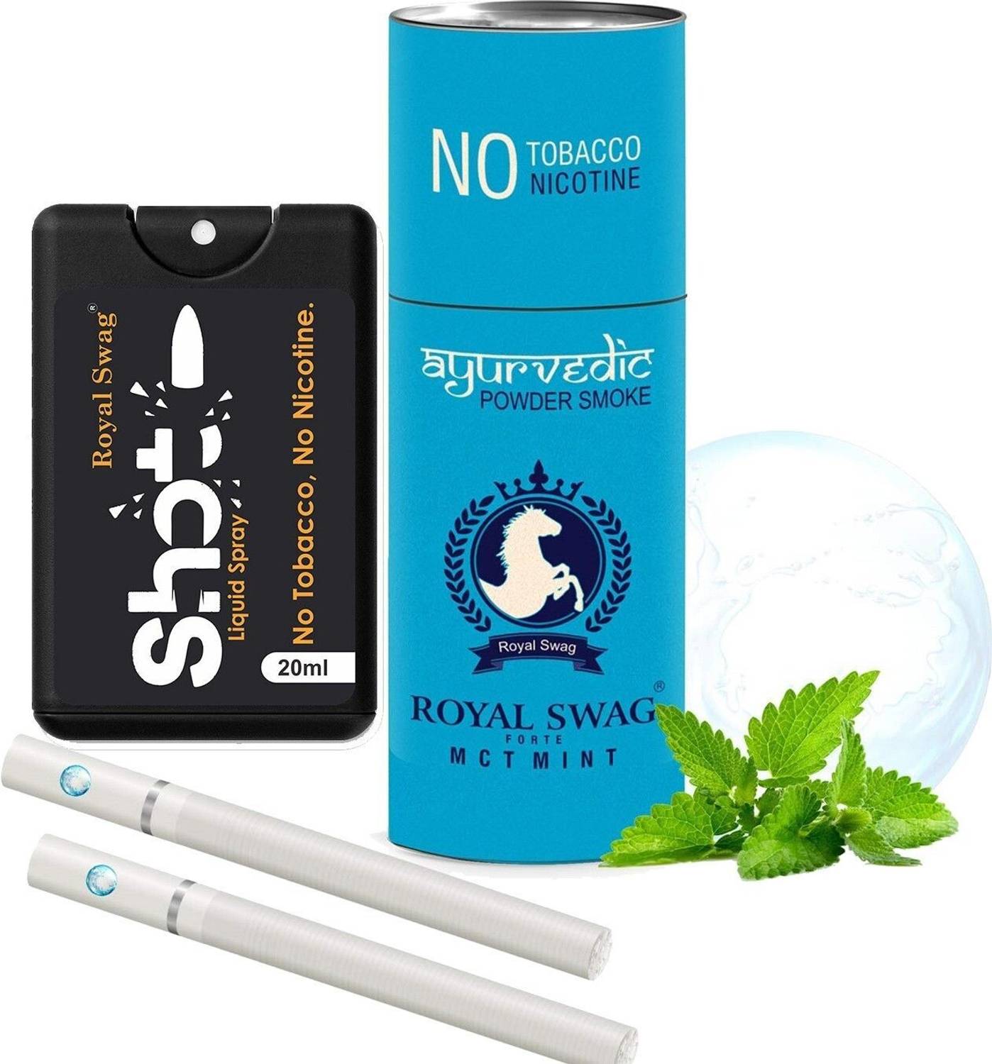 peppermint herbal cigarettes ROYAL SWAG Ayurvedic & Herbal Cigarette, Mint Flavour Smoke Tobacco Free  Cigarettes with Shot Helps in Quit Smoking