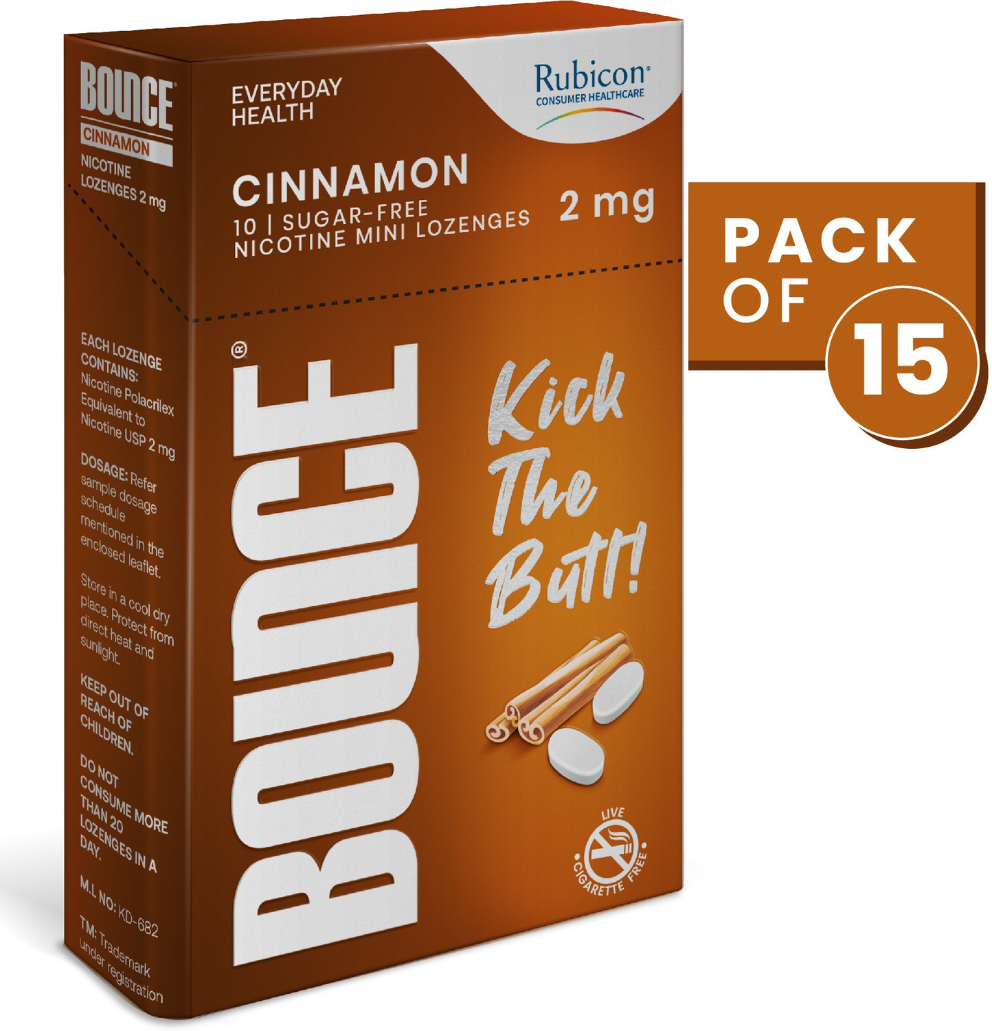 Image of RUBICON Bounce Nicotine 2Mg Lozenges (Pack 10 X 15s) |Quit Smoking-Cherry Flavor Smoking Cessations