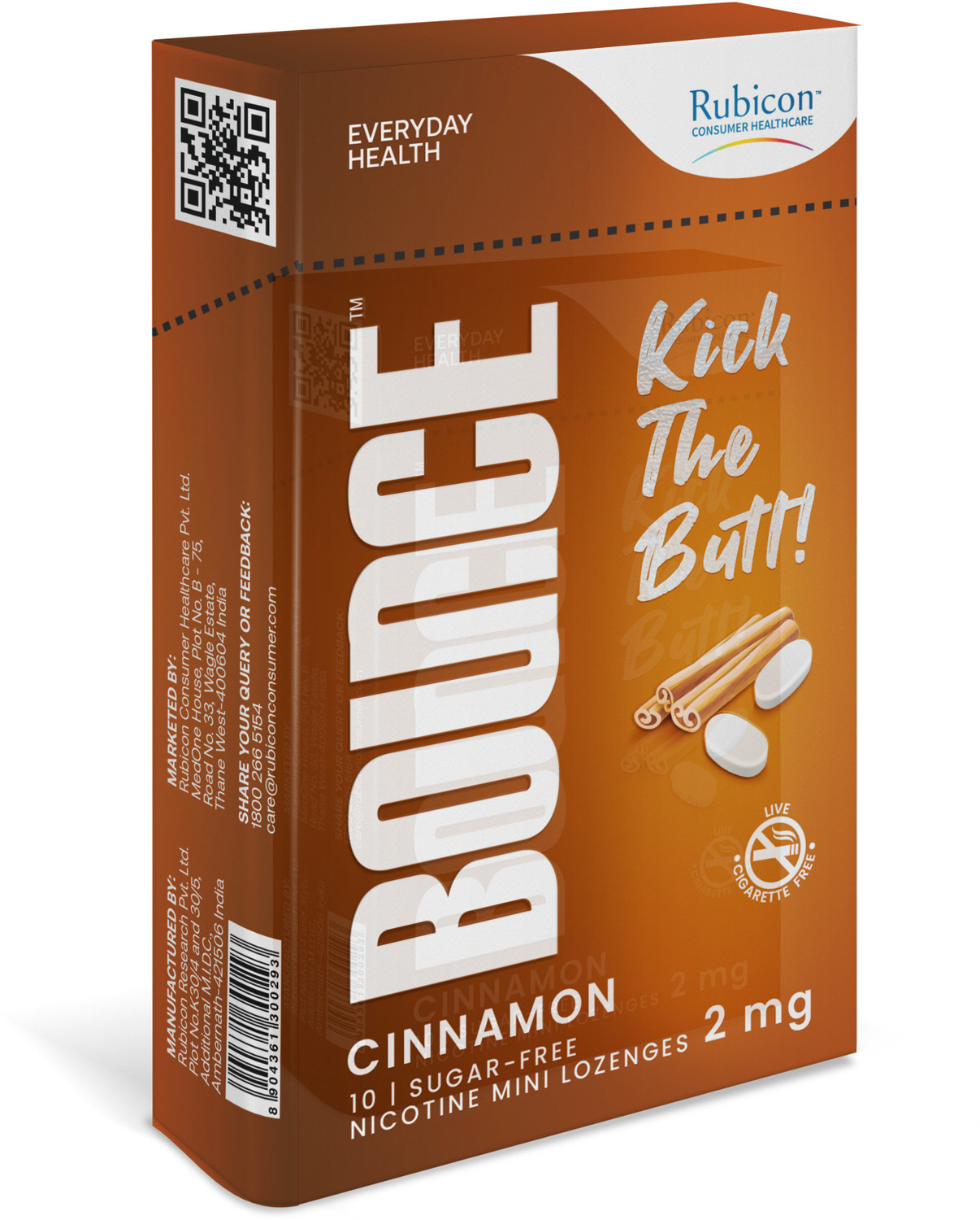 Image of RUBICON Bounce Nicotine 2Mg Lozenges (Pack 10 X 15s) |Quit Smoking-Cherry Flavor Smoking Cessations