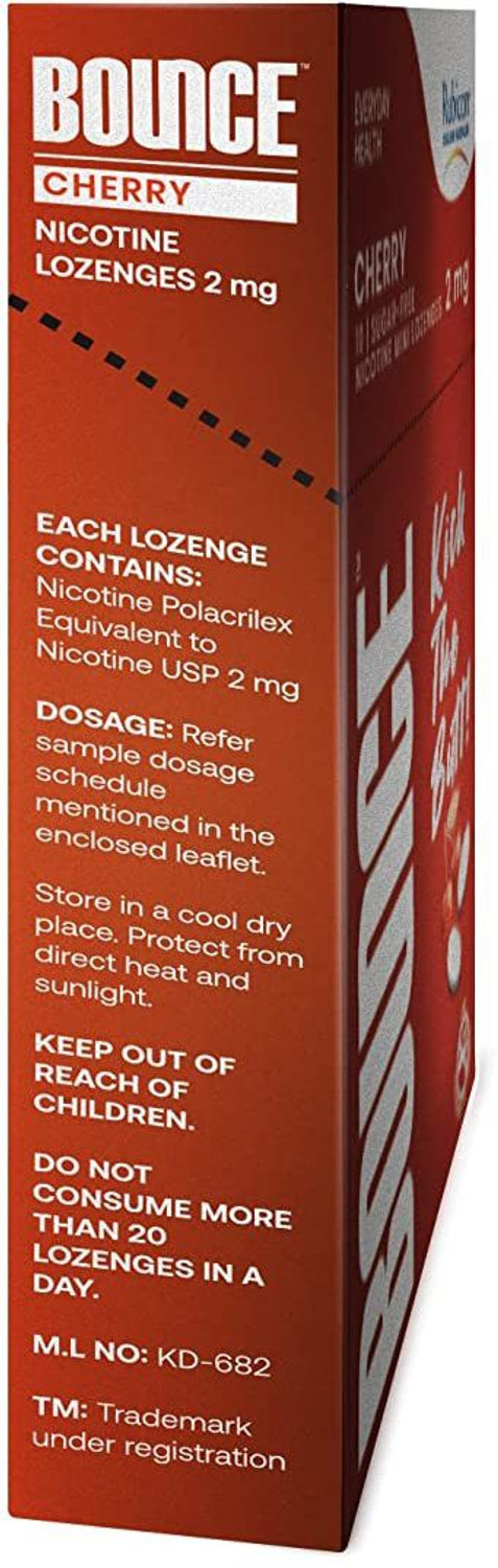 Image of RUBICON Bounce Nicotine 2Mg Lozenges (Pack 10 X 15s) |Quit Smoking-Cherry Flavor Smoking Cessations