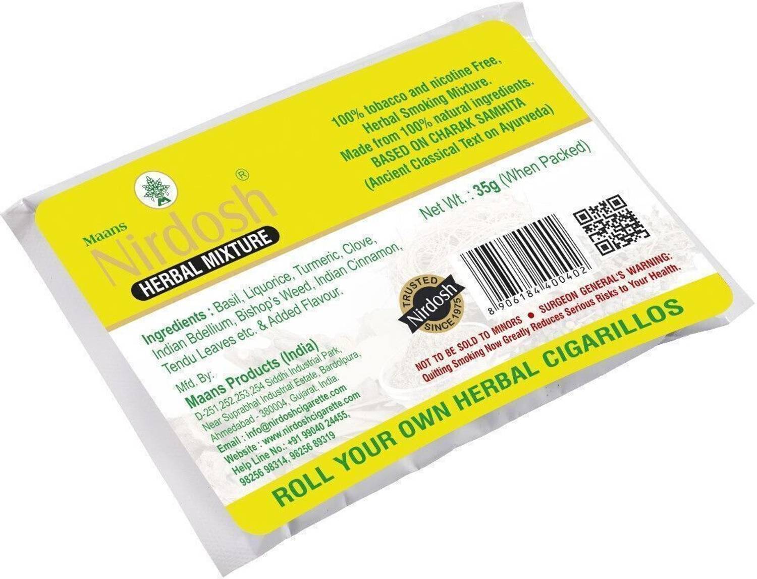 Nirdosh Herbal Mixture Lemon Flavour || A Satisfying Blend of Rich, Mild,  Aromatic Herbs Smoking Cessations Price in India