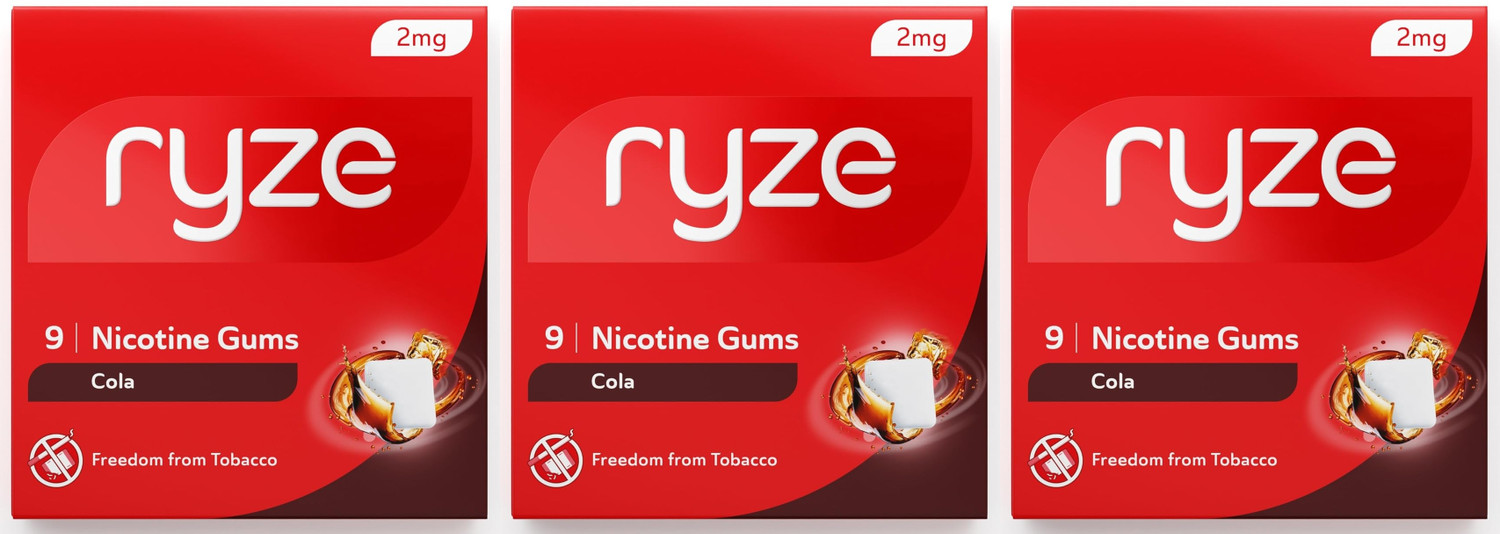 Image of Ryze Cola Flavour 2mg Nicotine gums ( 9 gums each pack) Smoking Cessations