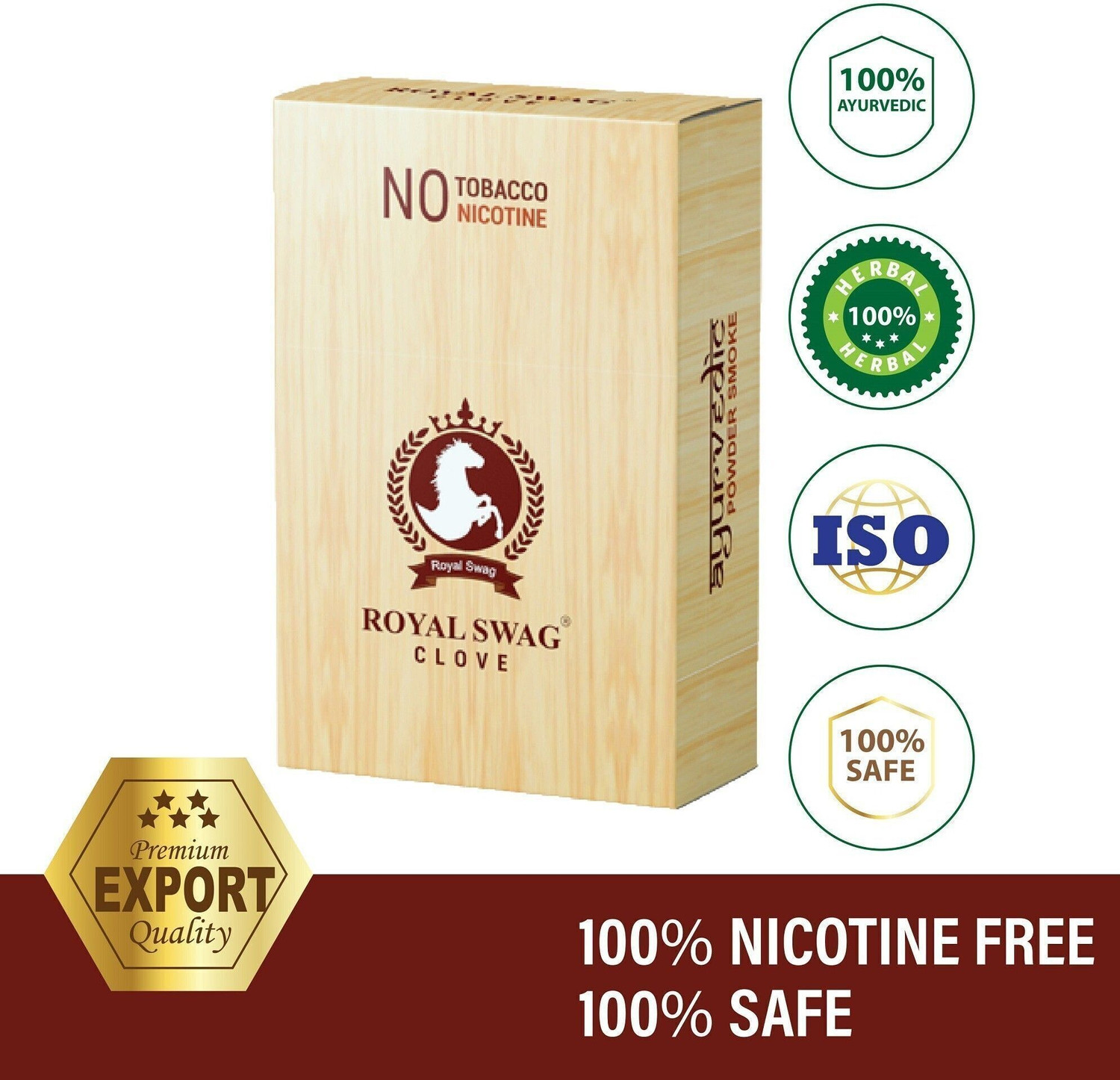 Image of ROYAL SWAG Ayurvedic Herbal Cigarette Clove Flavour(20 Stick) Tobacco And Nicotine Free Smoking Cessations