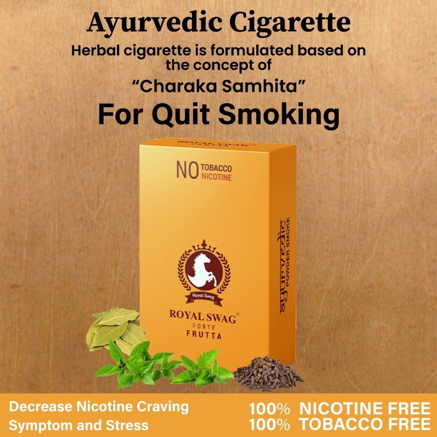ROYAL SWAG Ayurvedic Cigarette Herbal Frutta Nicotine Free Cigarettes (20  Sticks + 1 Shot) Smoking Cessations Price in India