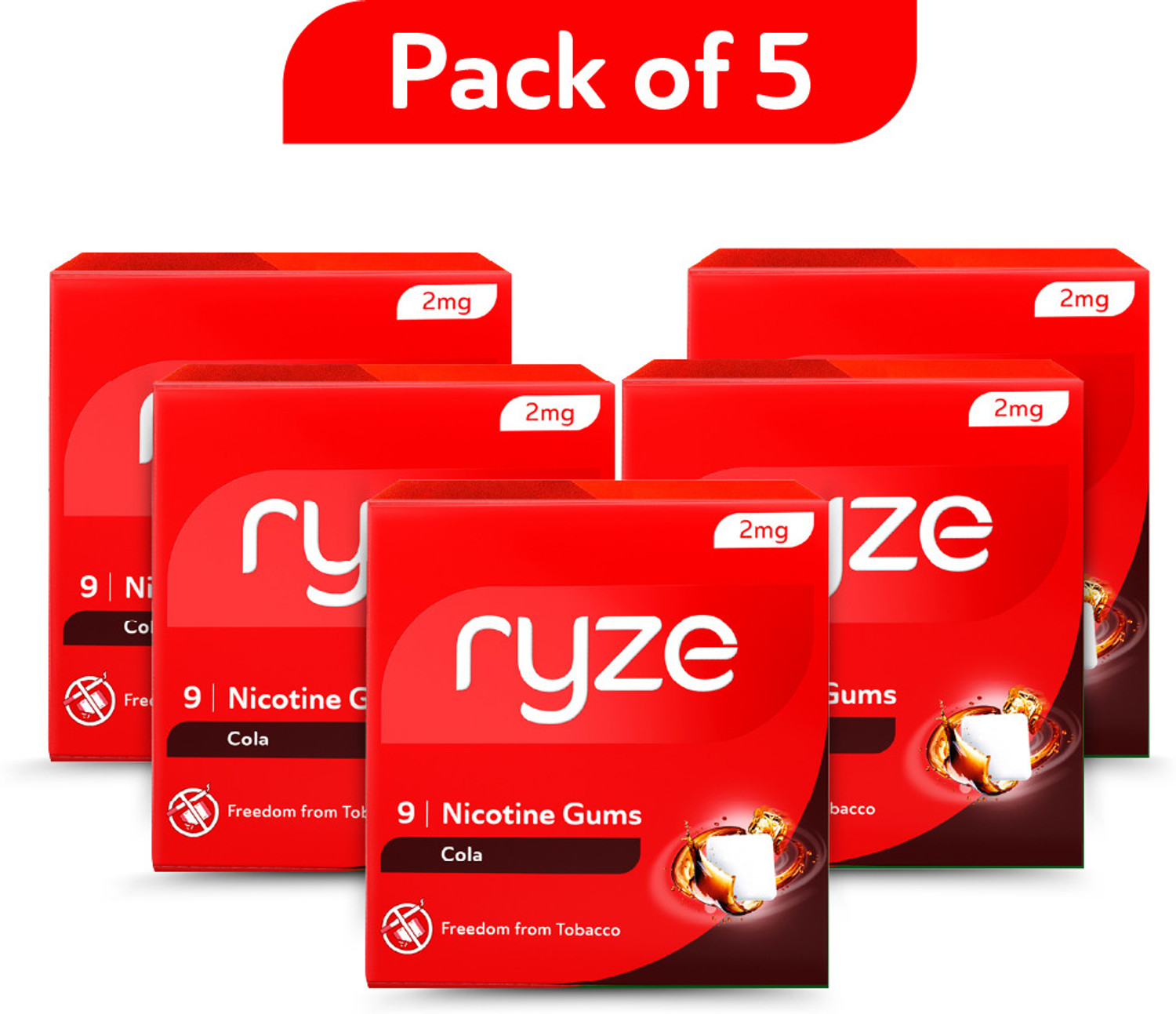 Image of Ryze Nicotine Gum 2mg (Cola) | 9 Gums Smoking Cessations