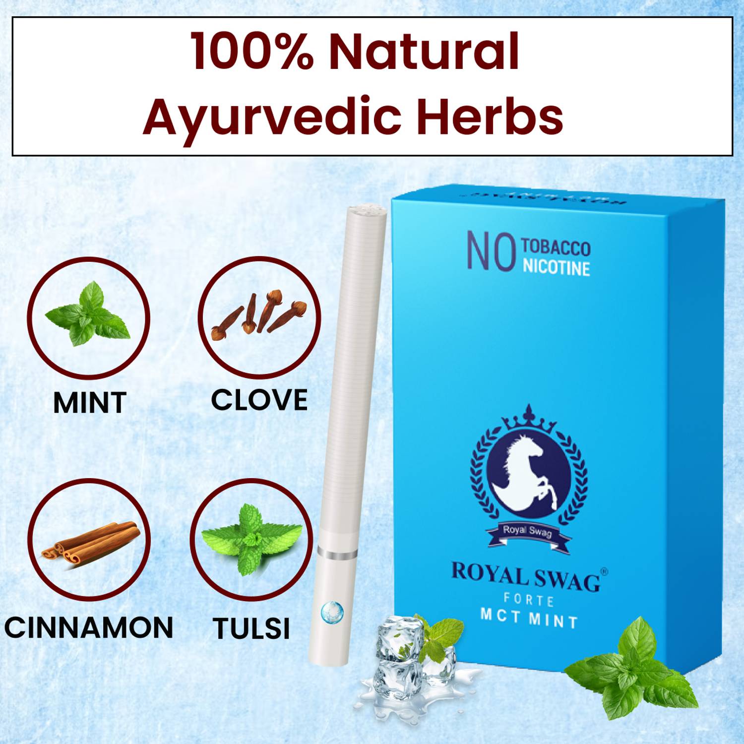 indie mint cigarette ROYAL SWAG Mint Cigarette Flavoured Tobacco-Free Nicotine-Free Smoke Stick  Smoking Cessations Price in India