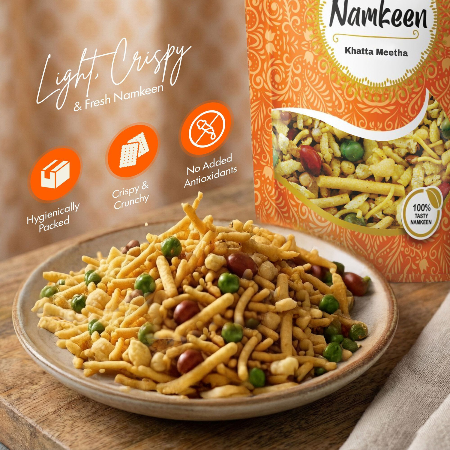 Image of easy fun Khatta Meetha Namkeen, Crunchy & Tasty Mixture Khatta Meetha