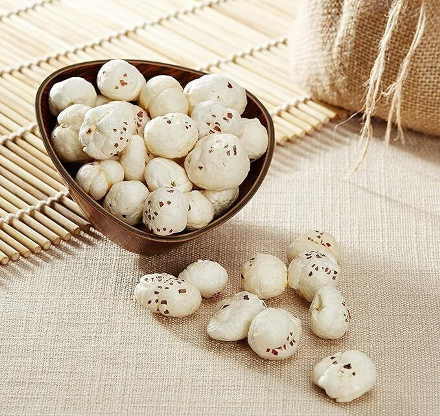 Image of anshu farm Phool Makhana Raw || Regular Lotus Seed Pop || Fox Nut