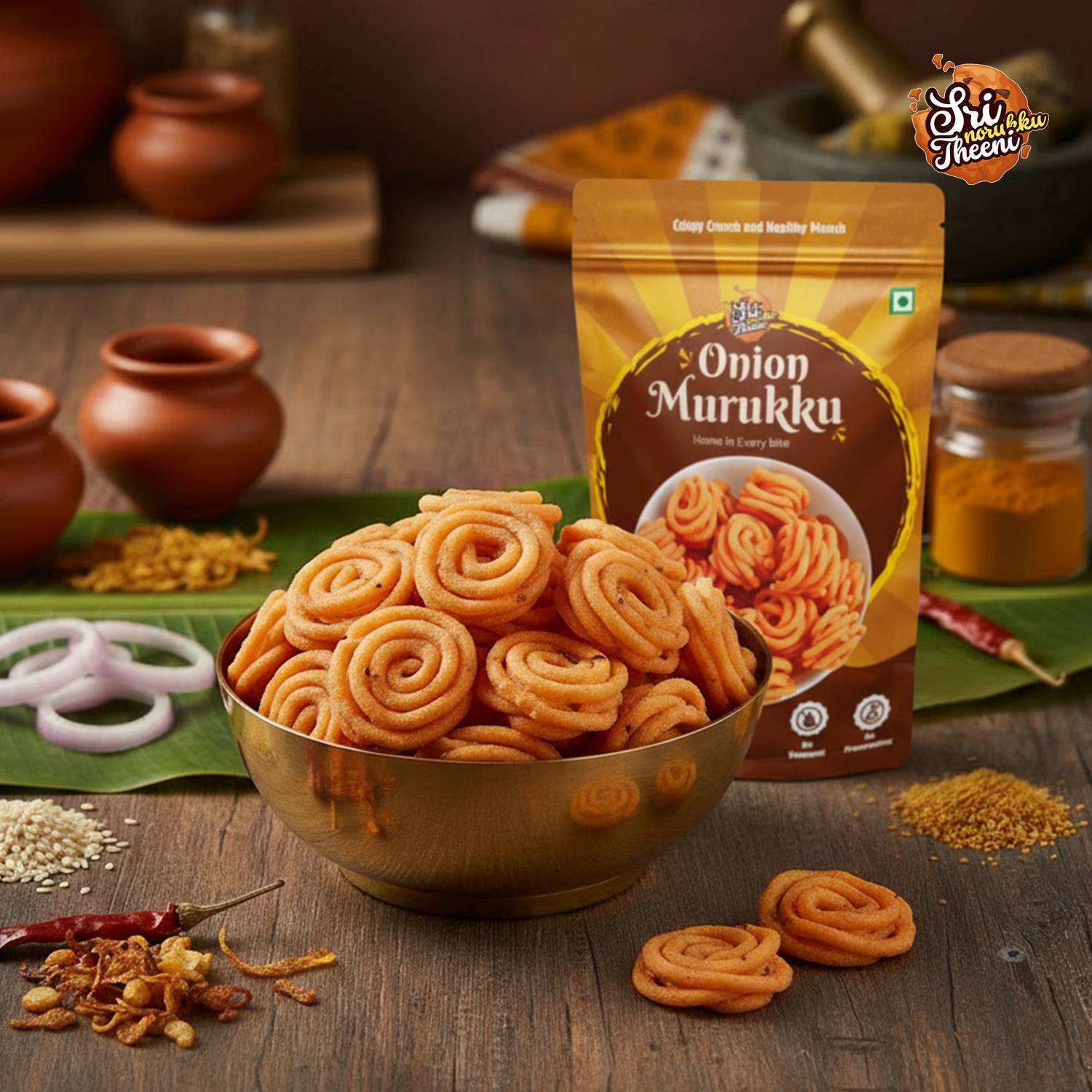 Sri norukku Theeni Onion Thenkuzhal Murukku Chakli