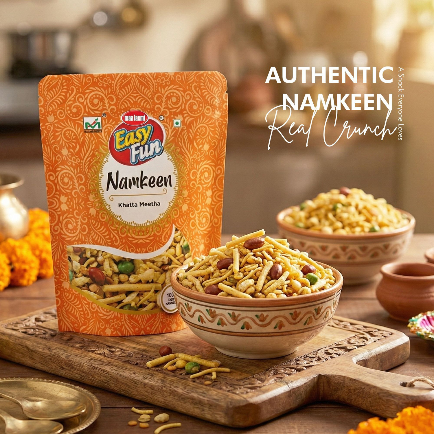 Image of easy fun Khatta Meetha Namkeen, Crunchy & Tasty Mixture Khatta Meetha