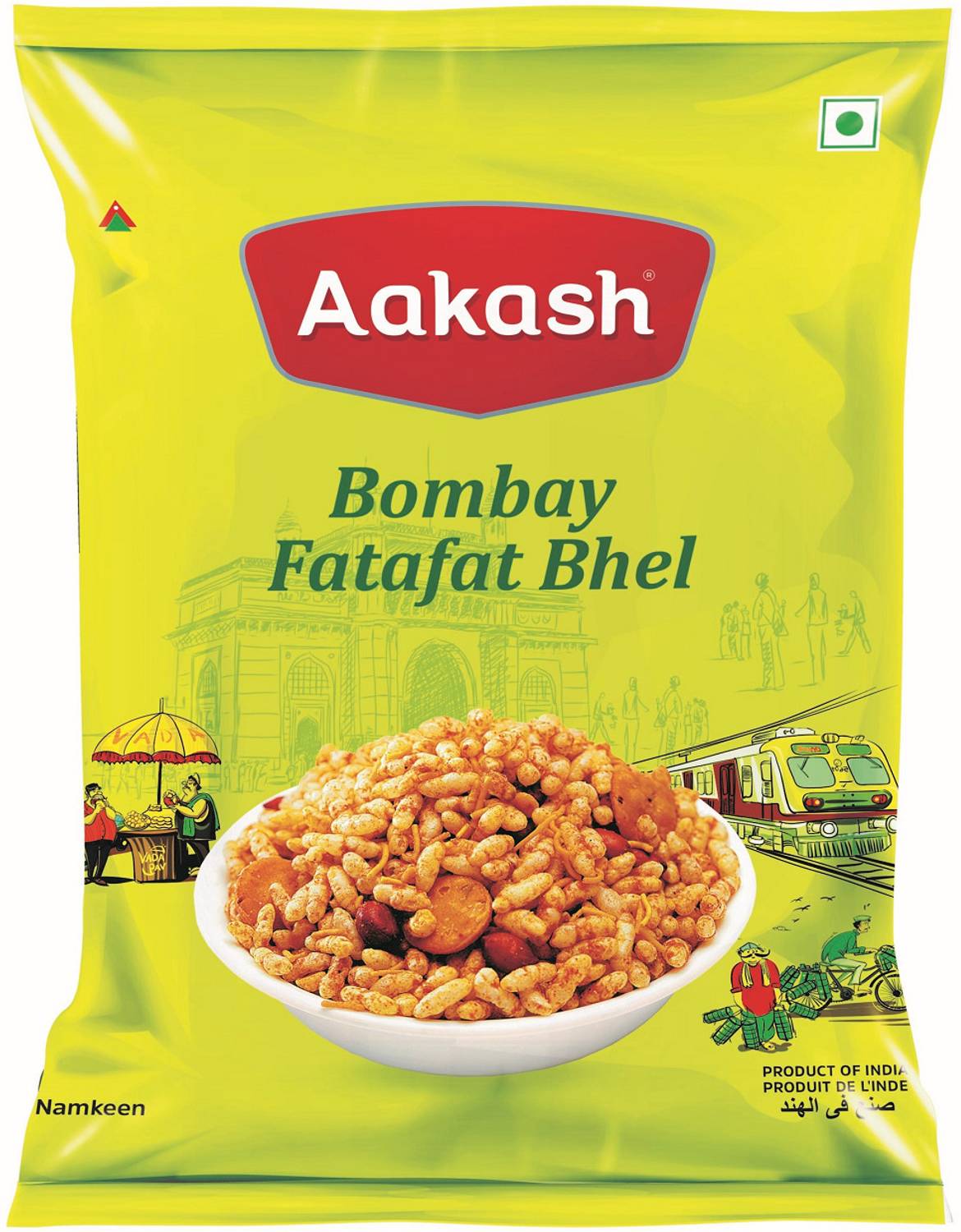 AAKASH Namkeen Bombay Fatafat Bhel | Snacks for Foodie Indians | Pack of 3 |150 Gm Each Bhel