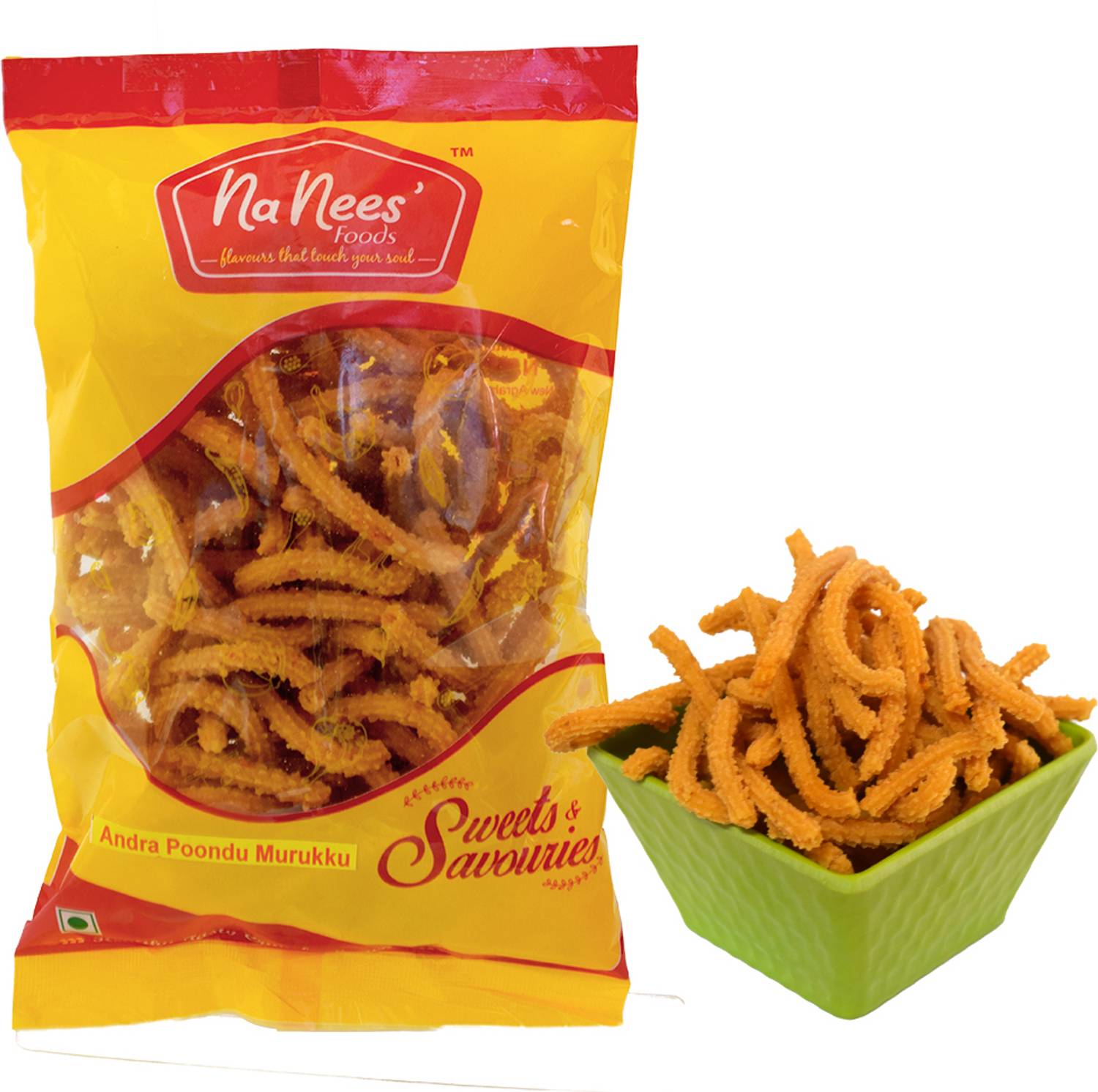 nanees' foods Andhra Poondu/Garlic Murukku | Andhra Garlic Sev Muruku