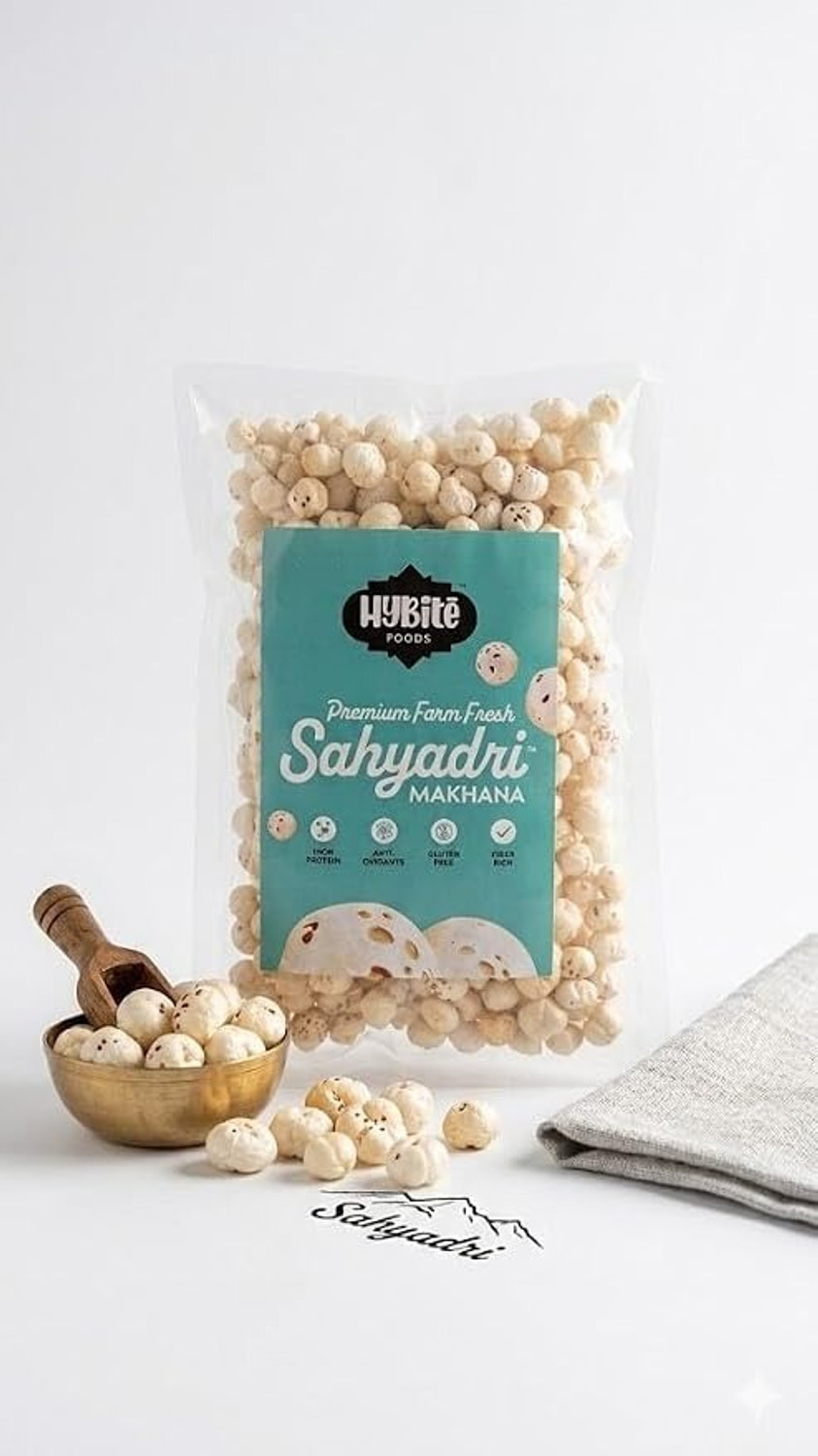 Image of Hybite Premium 4 Suta Handpicked Makhana | Light & Crunchy Fox Nuts | Healthy Snack Lotus Seeds(Makhana)