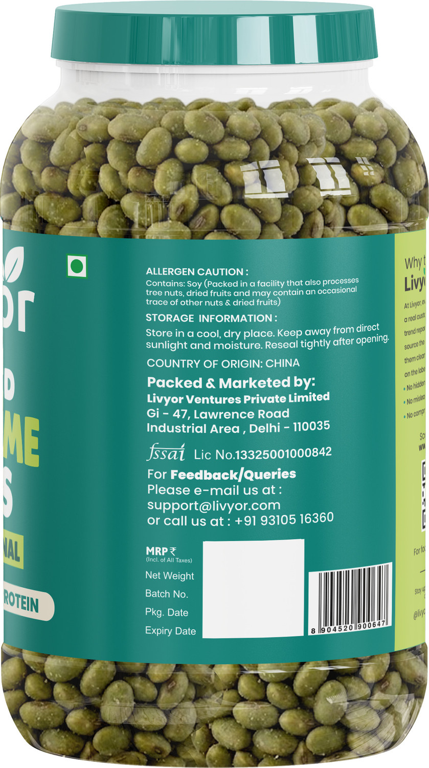 Image of LIVYOR Roasted Edamame Beans | Salted Original | Plant-Based Protein | Gluten Free Beans (Salted /Roasted)