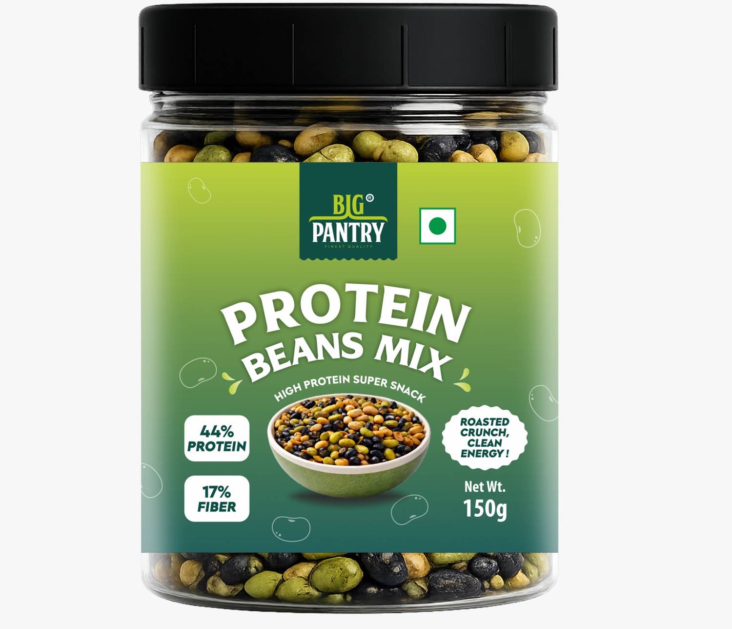 BIG PANTRY Protein Beans Mix | High Protein Roasted Snack | No Preservative & Added Sugar Beans (Salted/Roasted)
