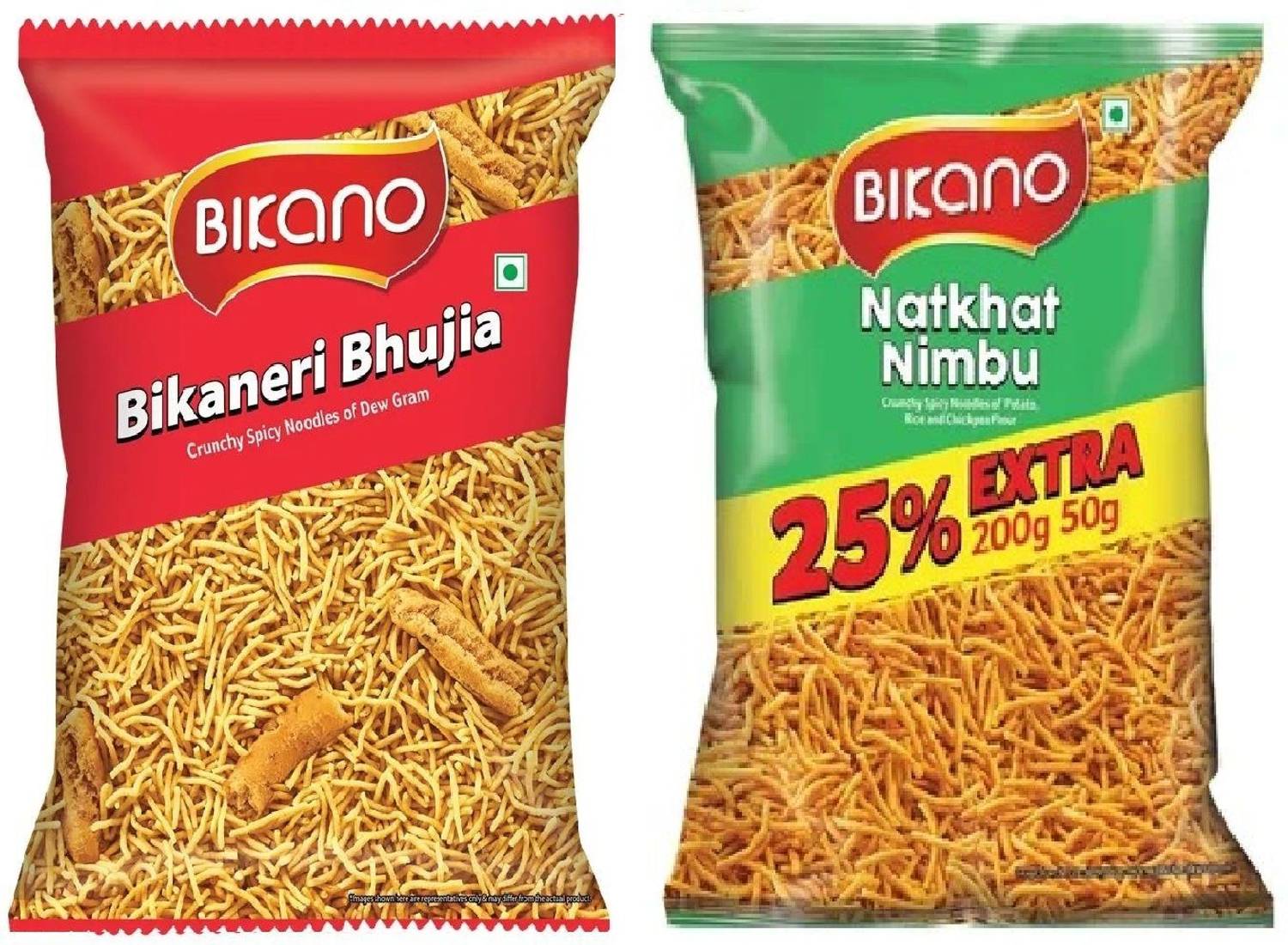 Bikano Bikaneri Bhujia & Nimbu Natkhat-(Pack of 2) Aloo Bhujia