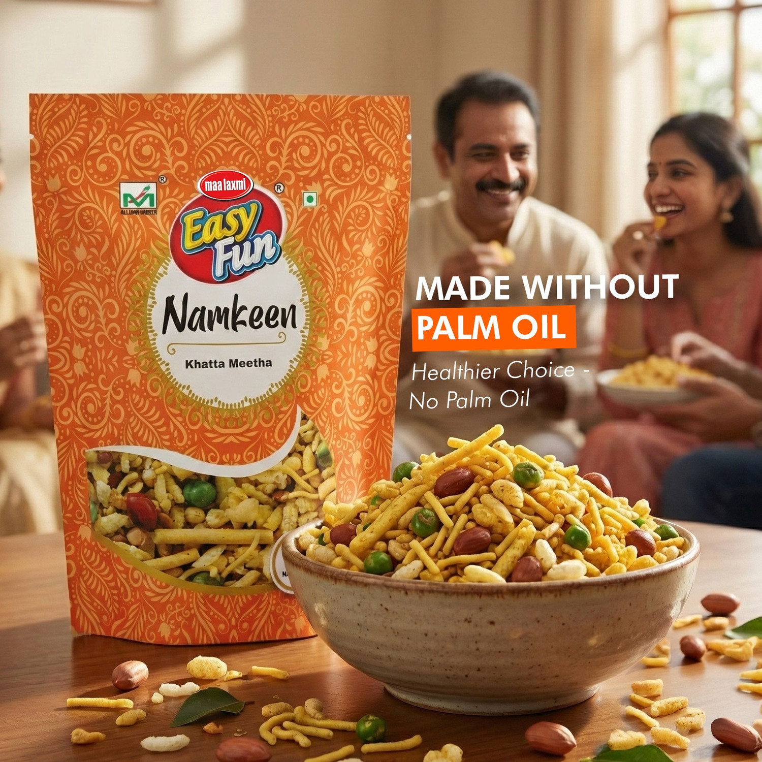 Image of easy fun Khatta Meetha Namkeen, Crunchy & Tasty Mixture Khatta Meetha