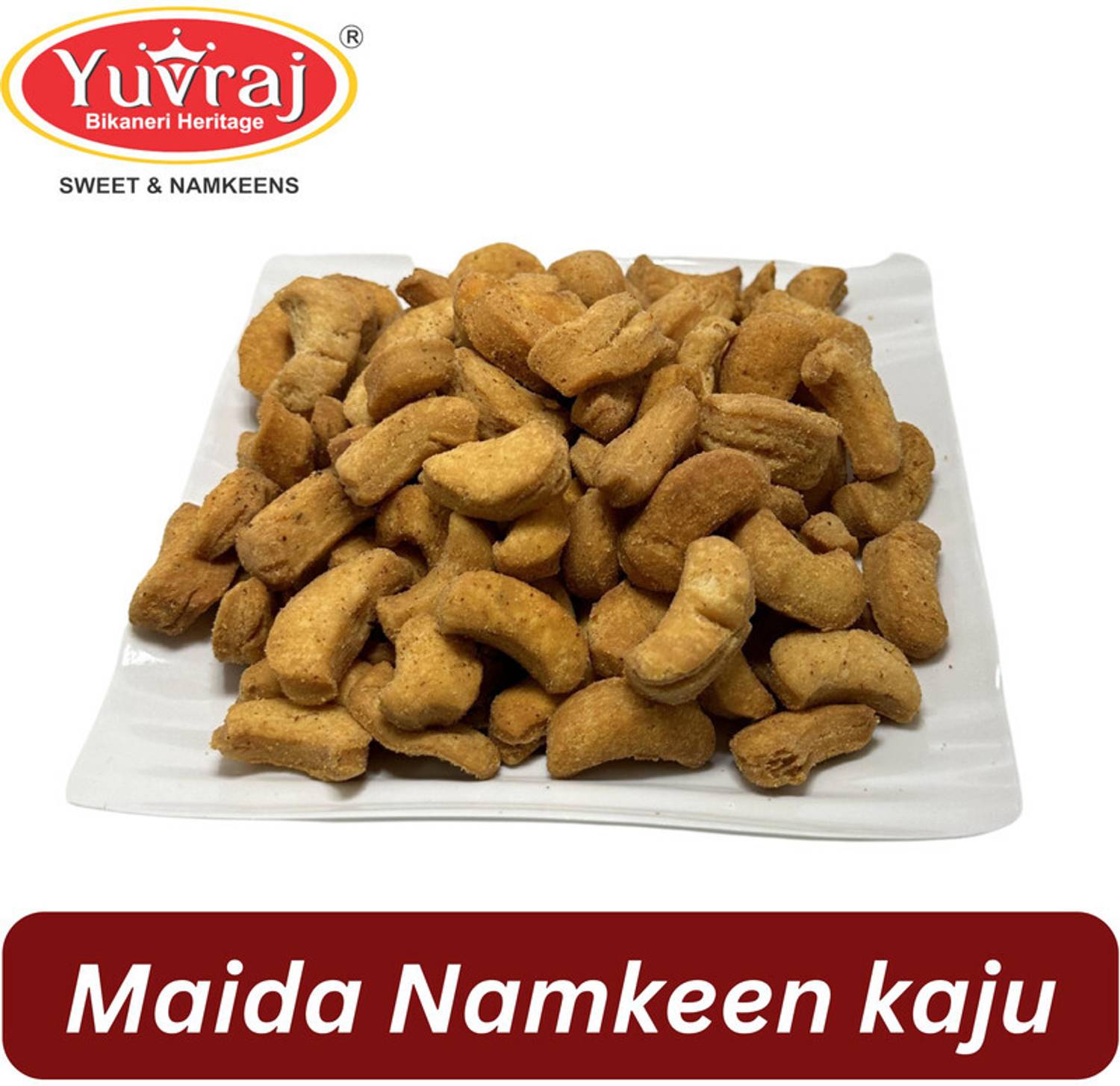 Yuvraj Food Product Maida kaju chatpata namkeen 250 Gm pack Namkeen