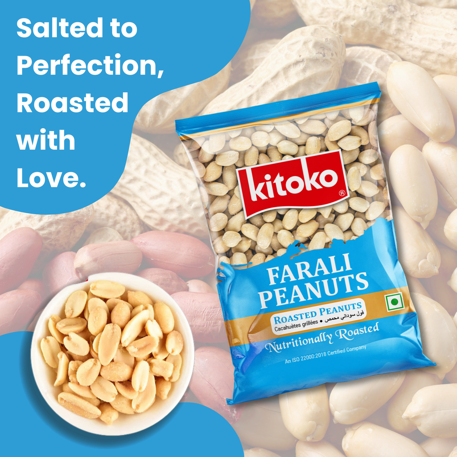 Image of Kitoko Roasted Farali Peanuts | Without Skin Namkeen Khari Sing | Moongfali Singdana Roasted & Salted Peanuts