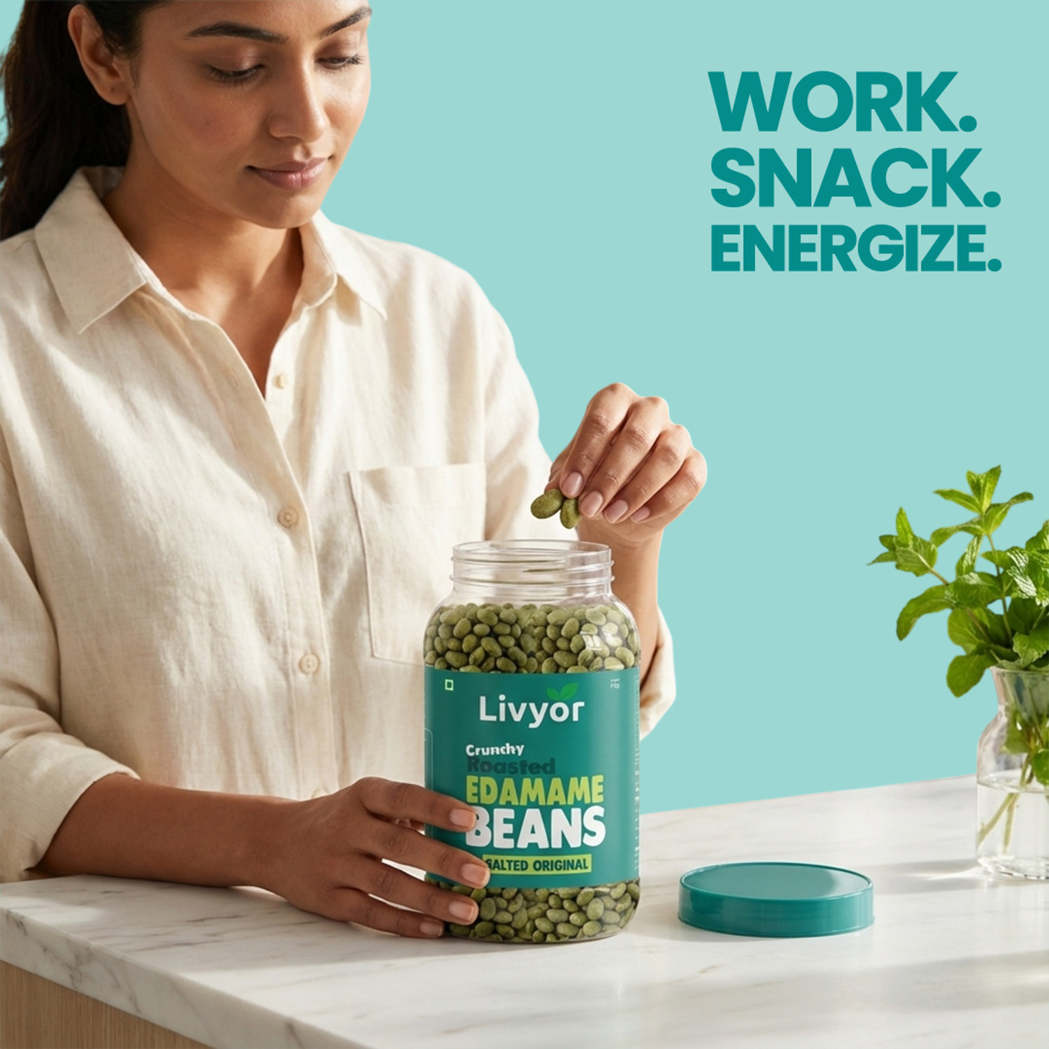 Image of LIVYOR Roasted Edamame Beans | Salted Original | Plant-Based Protein | Gluten Free Beans (Salted /Roasted)