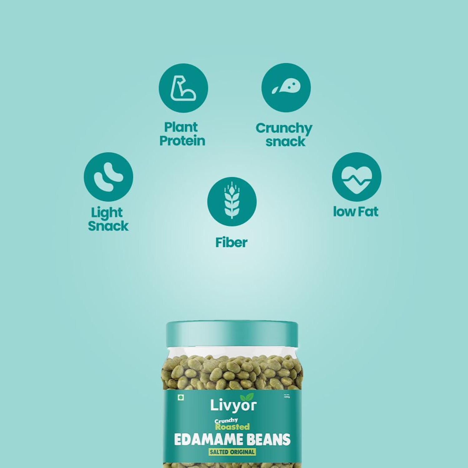 Image of LIVYOR Roasted Edamame Beans | Salted Original | Plant-Based Protein | Gluten Free Beans (Salted /Roasted)