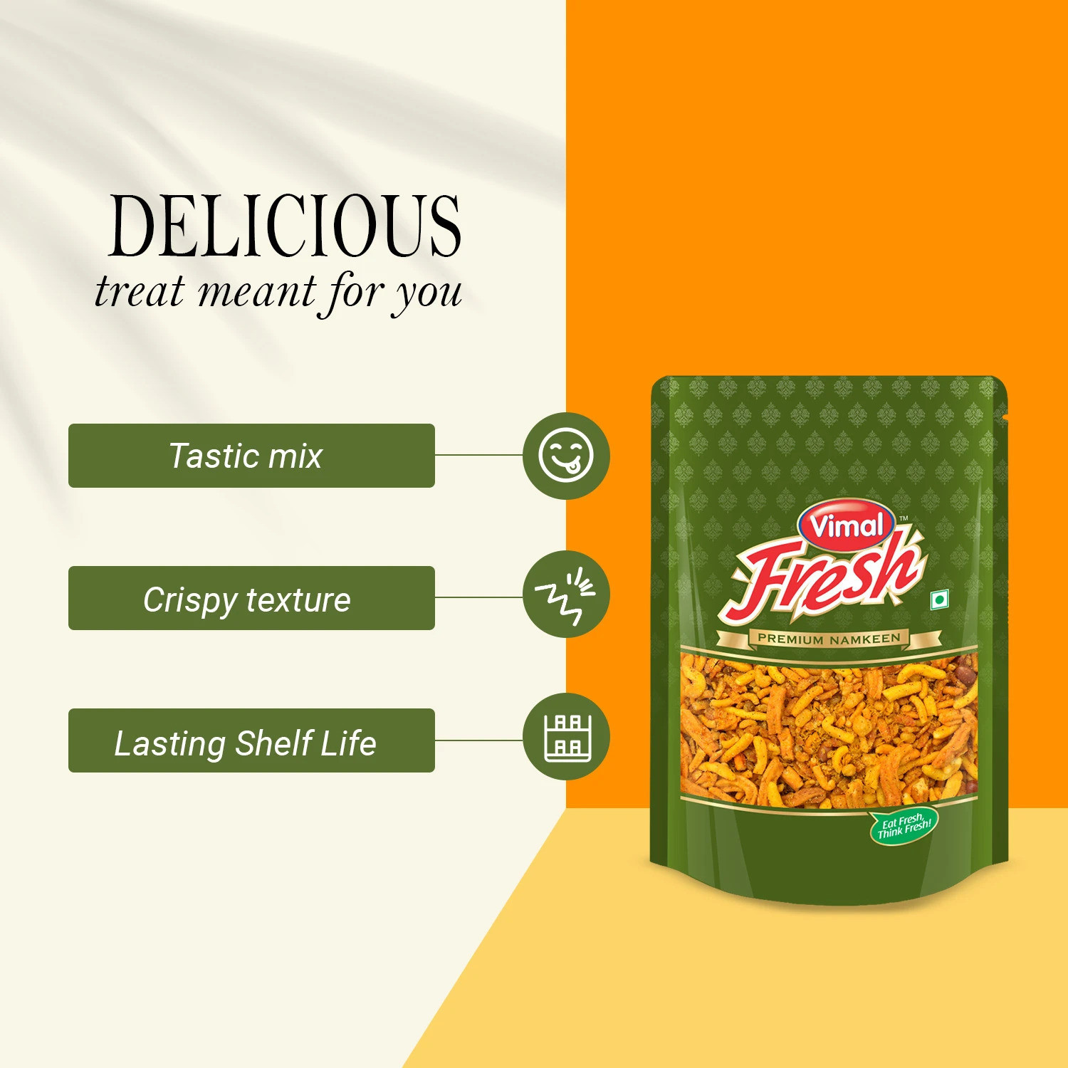 Image of VIMAL Fresh Mix Chavana - Delicious Savory Snack Mix, 400gm x 2- Crunchy & Flavorful, Chavanu (800 g)